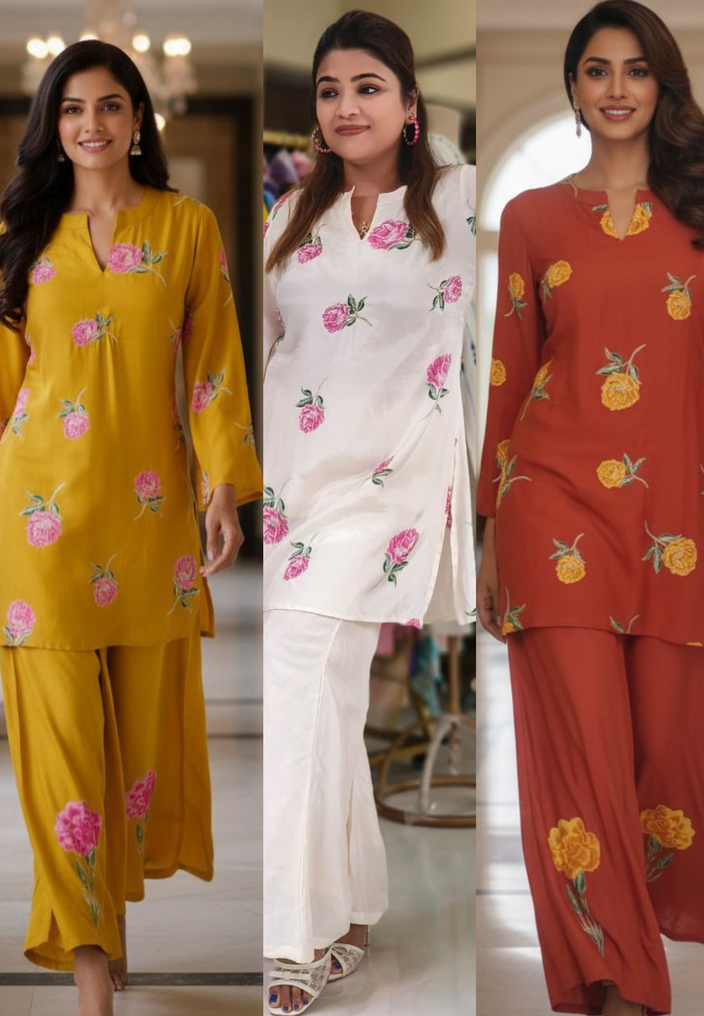 Beautiful embroidered Muslin Fabric Kurta pant With Mall Cotton Lining-12349,12347,12348