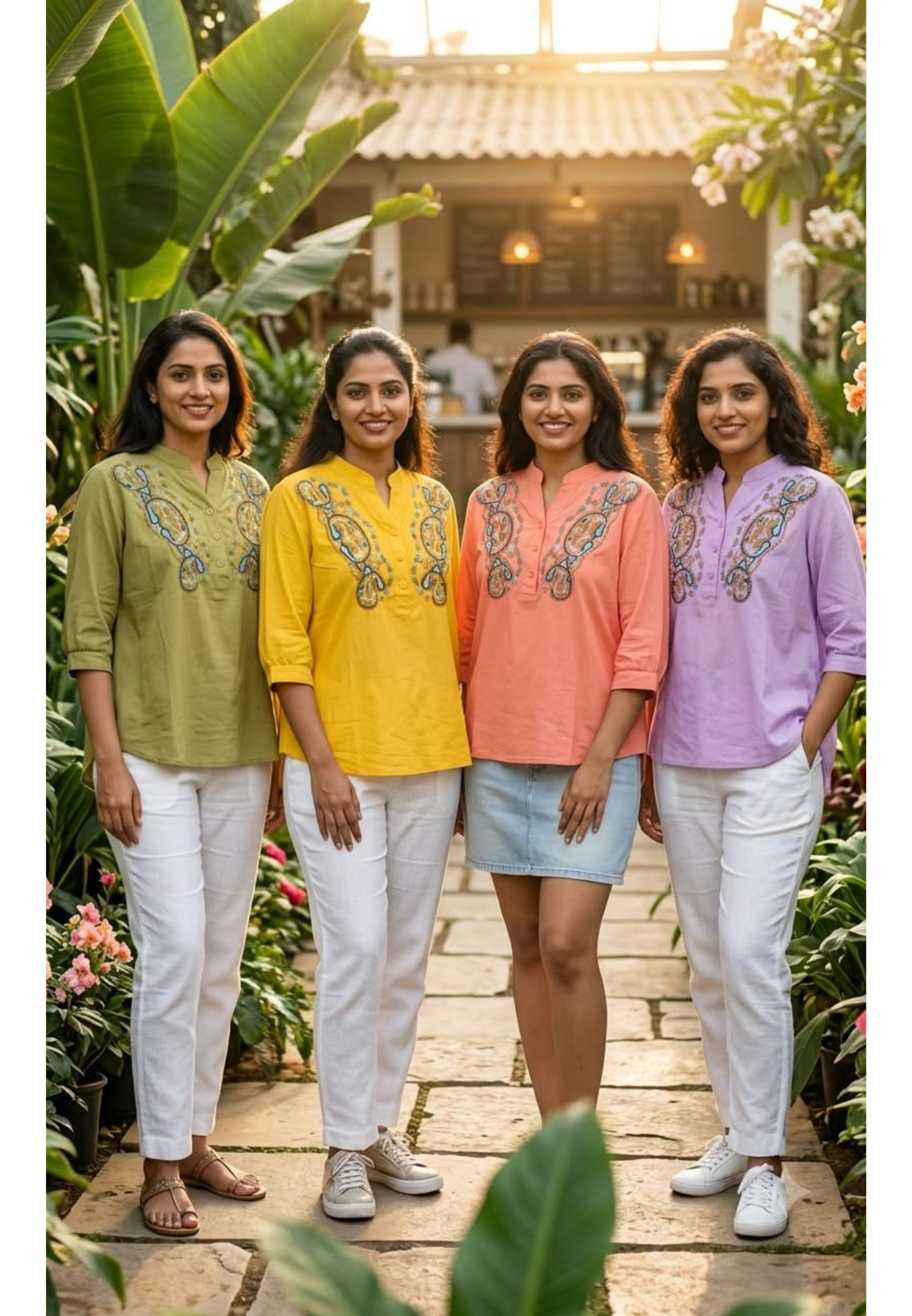 Elegant Paisley Embroidered Cotton Shirt-15130