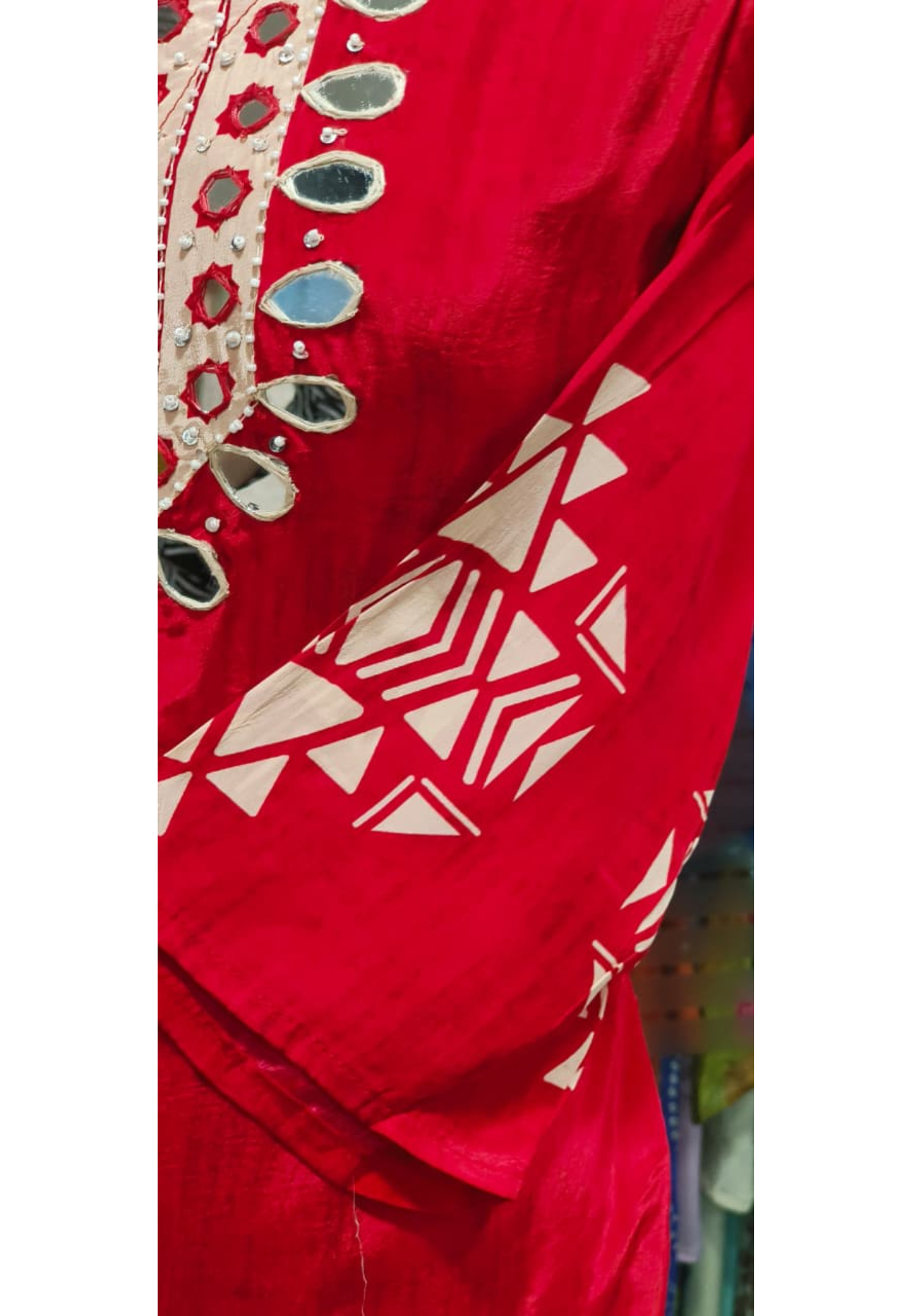 Graceful Real Mirror Yoke Unique Yoke Full Suit Set With Dupatta In Crepe Fabric- 11777, 11778