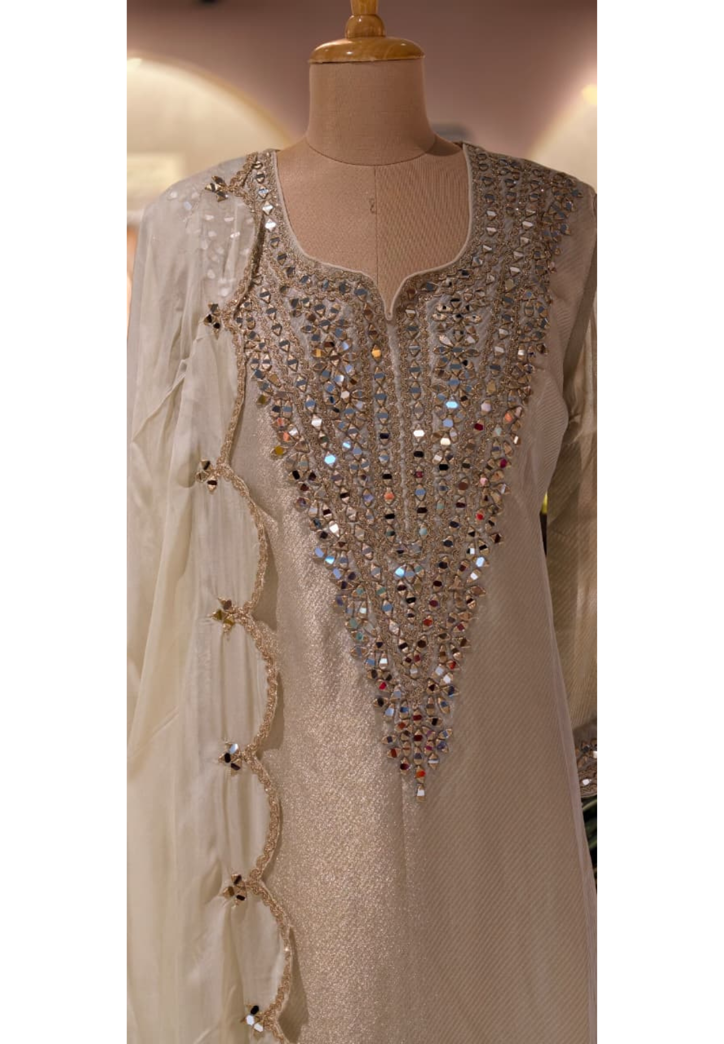 Premium Designer Heavy Mirror Work Straight Kurta Pant  with Dupatta-14883