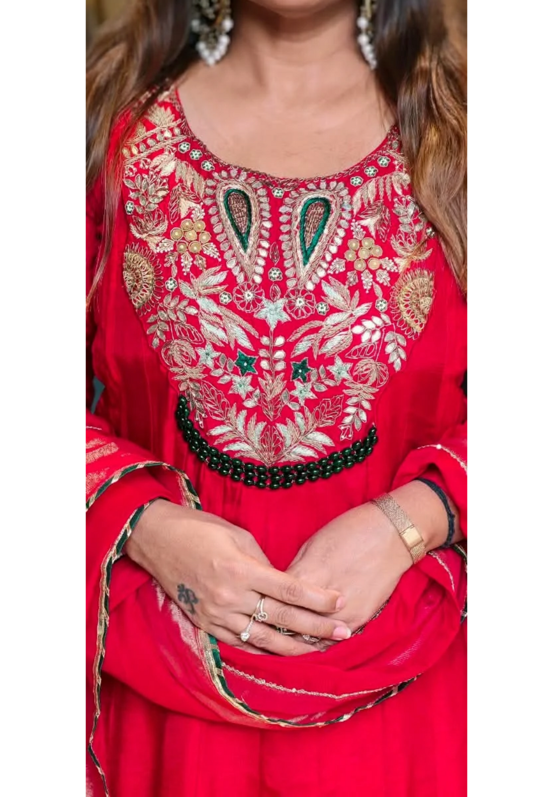 Grand Yoke With Rich Beaded Embroidery Russian Silk Panel Anarkali Full Suit Set With Dupatta- 16889