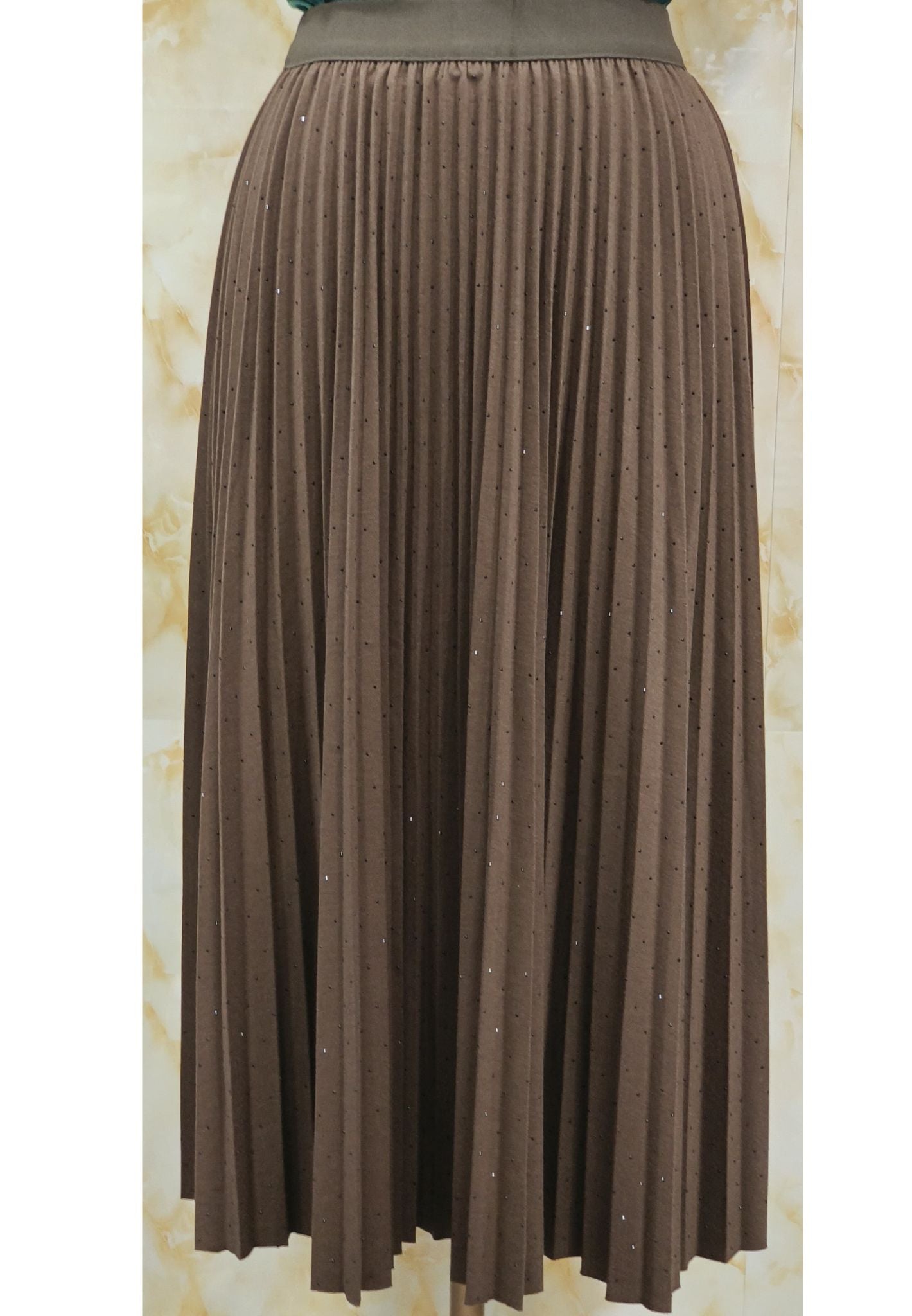 Pleated Midi Skirt with Glitter