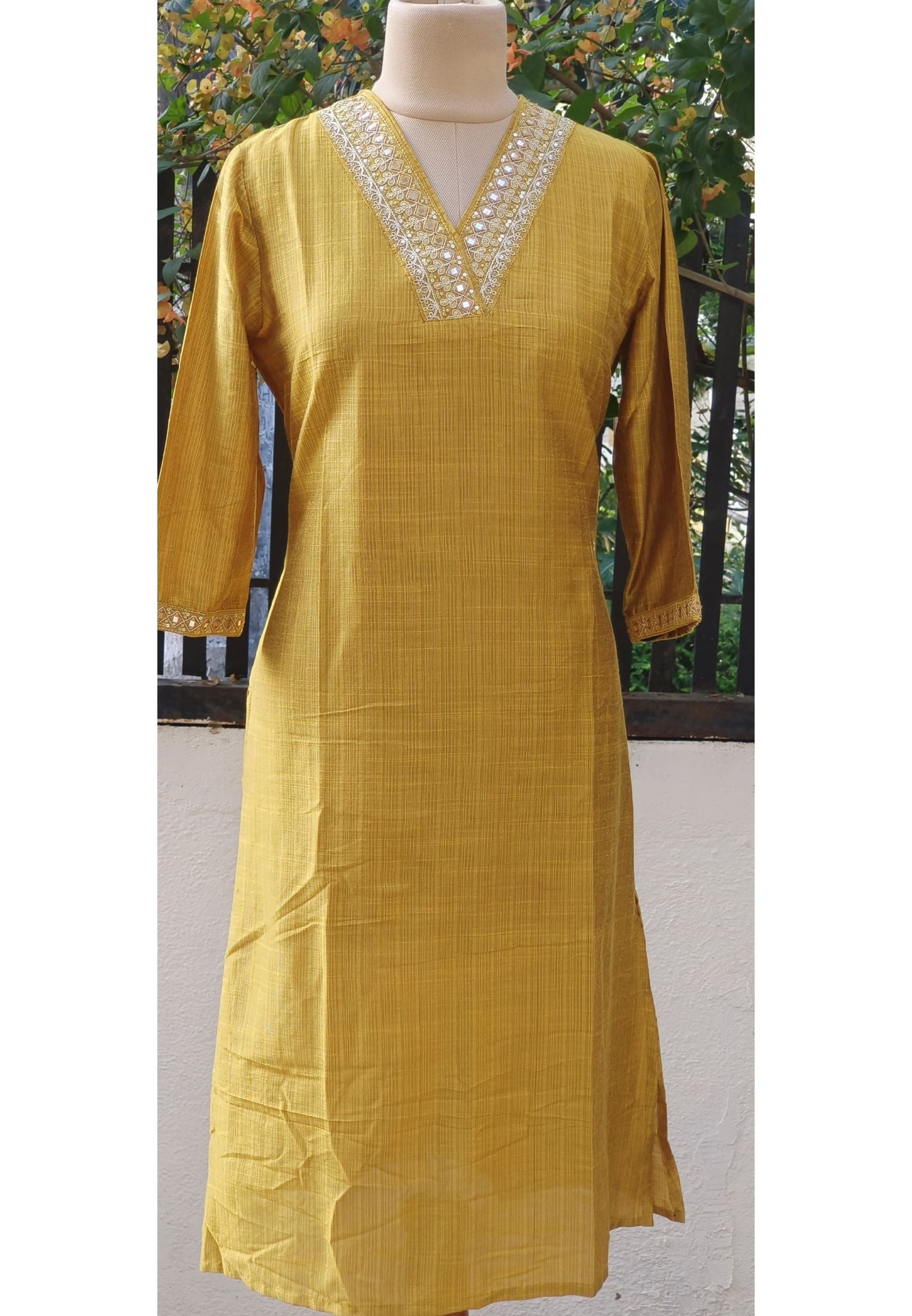 V Neck Embroidered Only Kurti