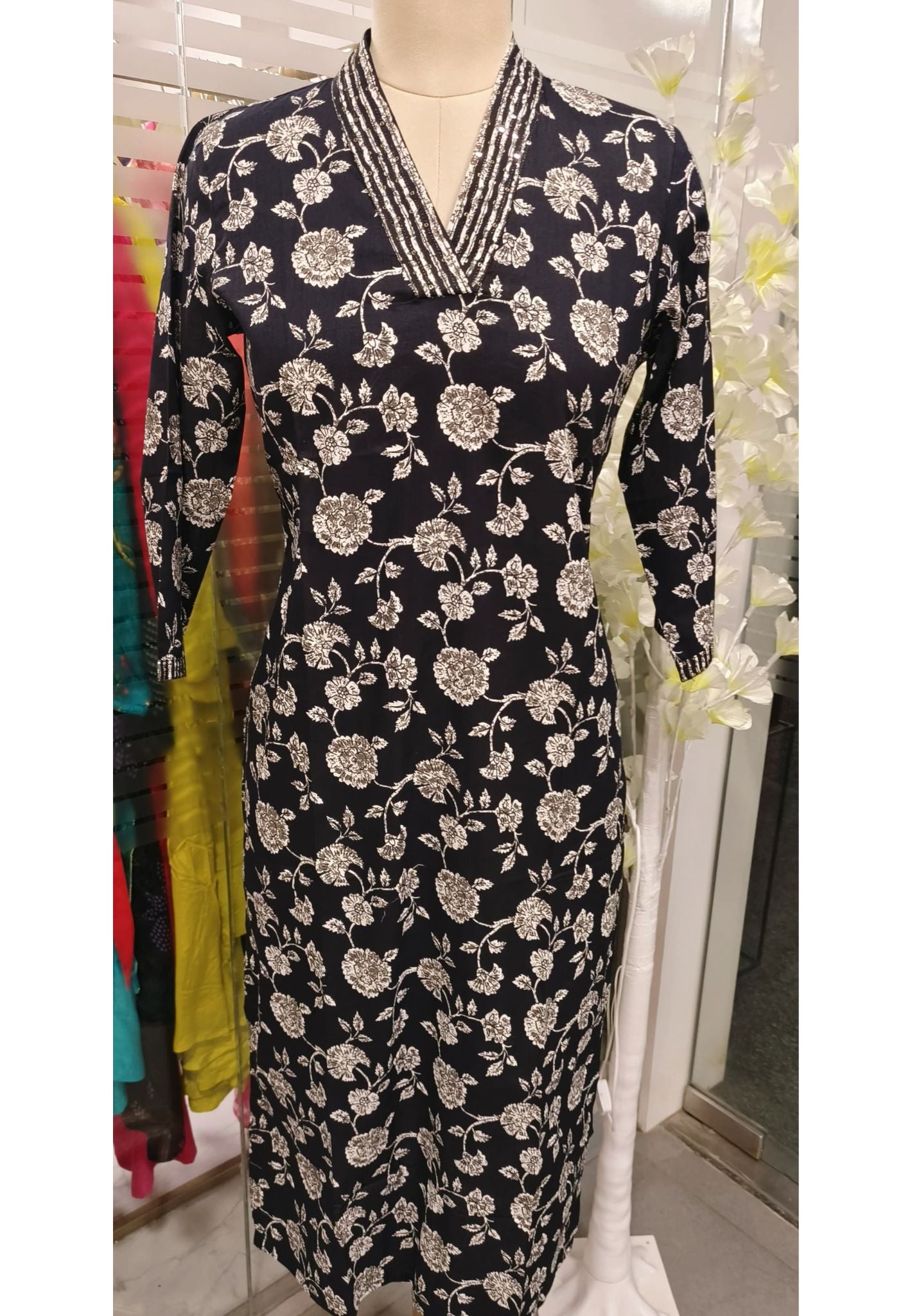 Cotton Floral Printed Kurta Only-08065