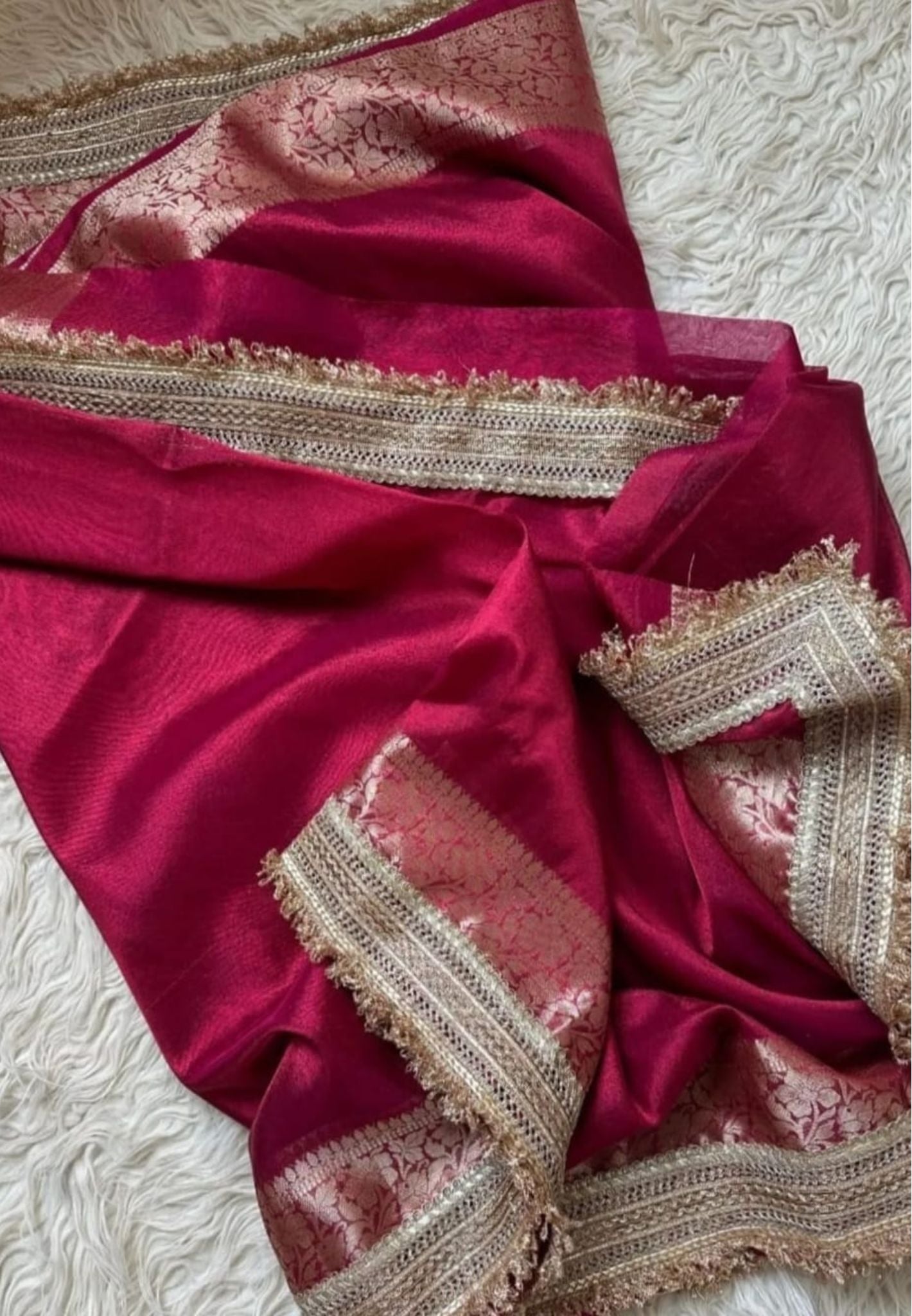 Semi Tissue Banarasi  Silk Saree  Unstitched Blouse(Dispatching After 10 Days)