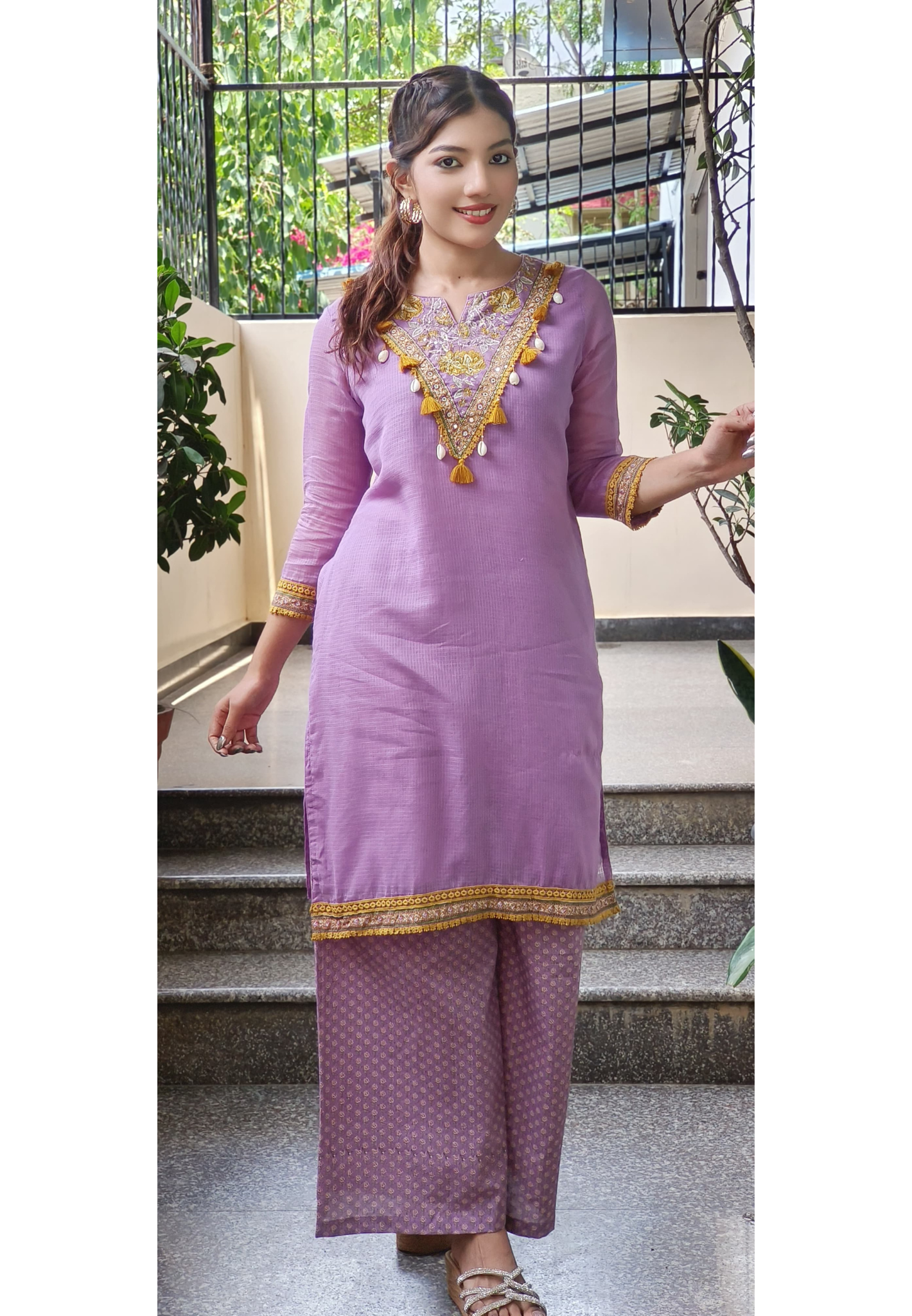Summer Wear Kota Checks Cotton Kurta Pant Set- 09565, 09564