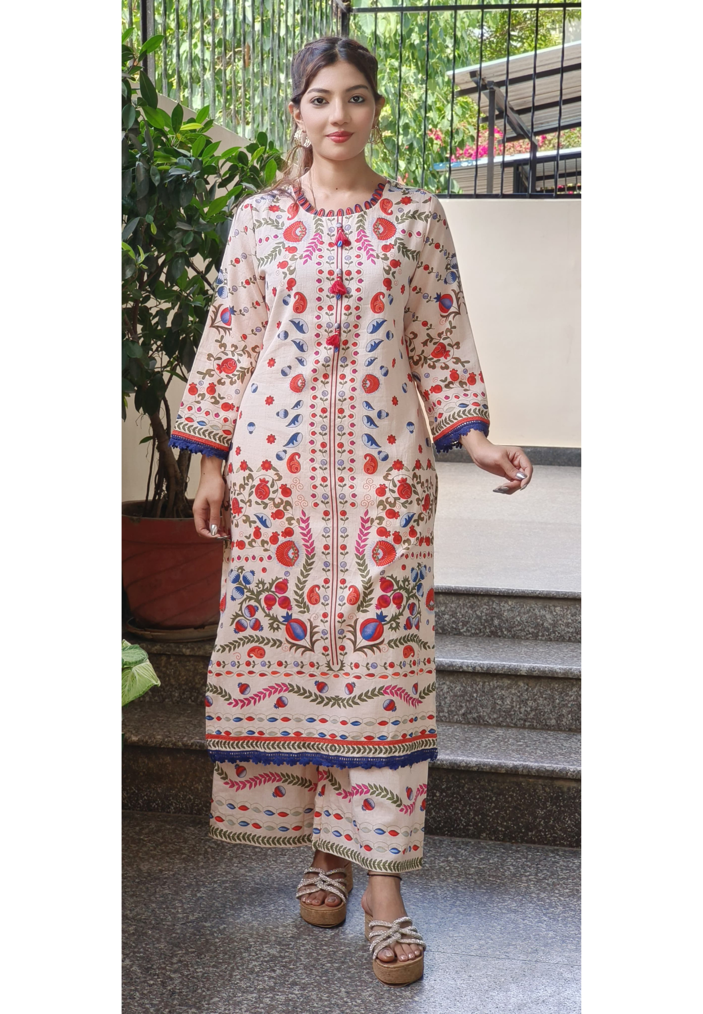 Flex Cotton Casual Wear Kurta Pant Set- 09562