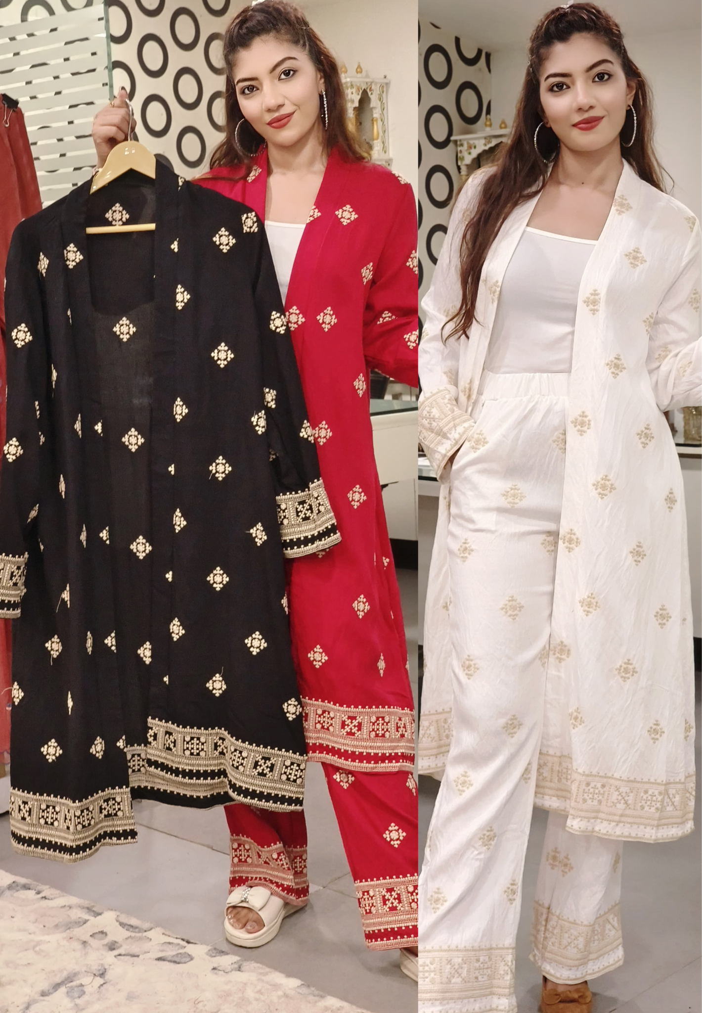 Embroidered Very stylish Shrug With Pants