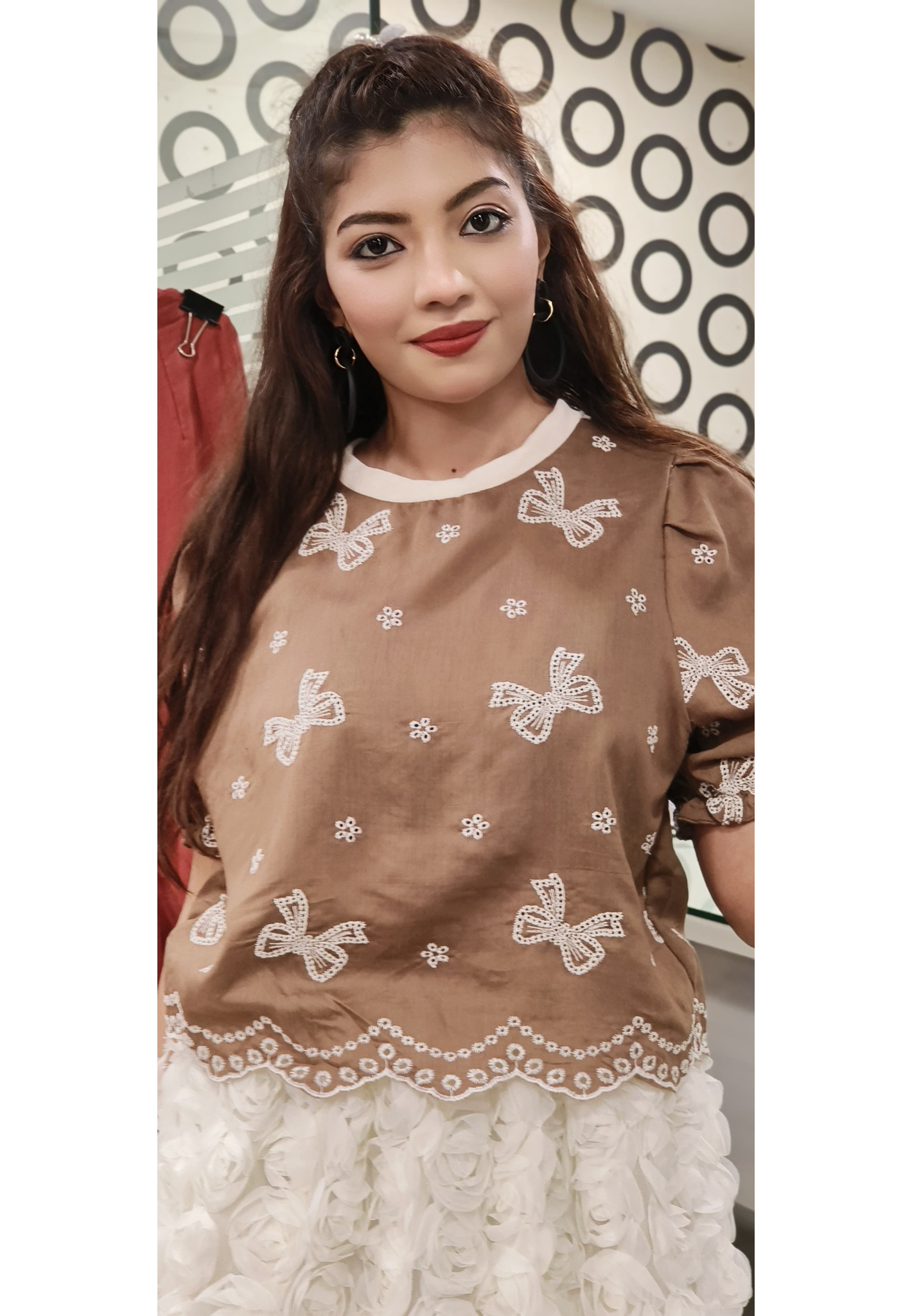 Bow Designed Imported Crop Top