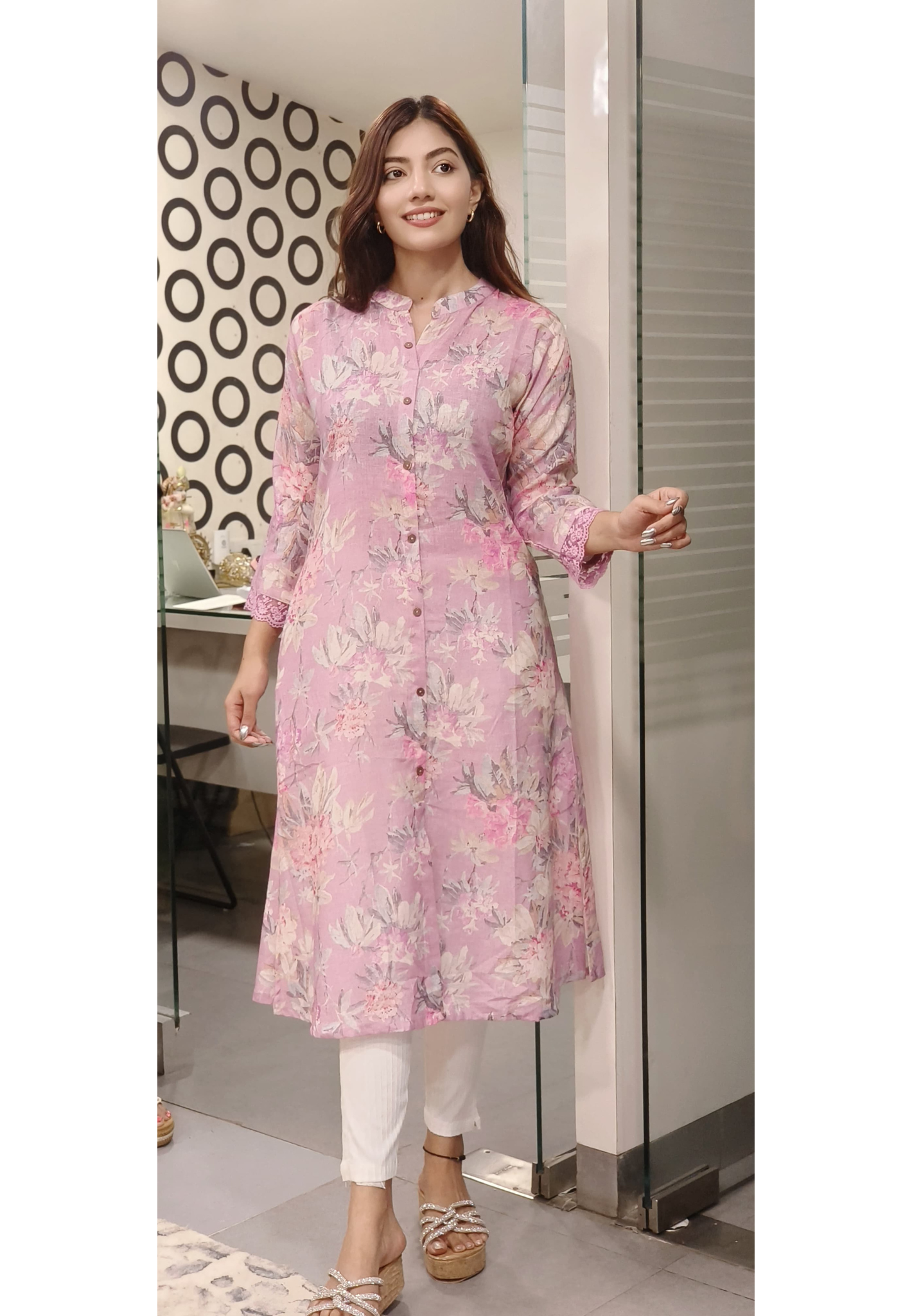 Summer Wear Cotton Kurtis In Floral Print- 09592