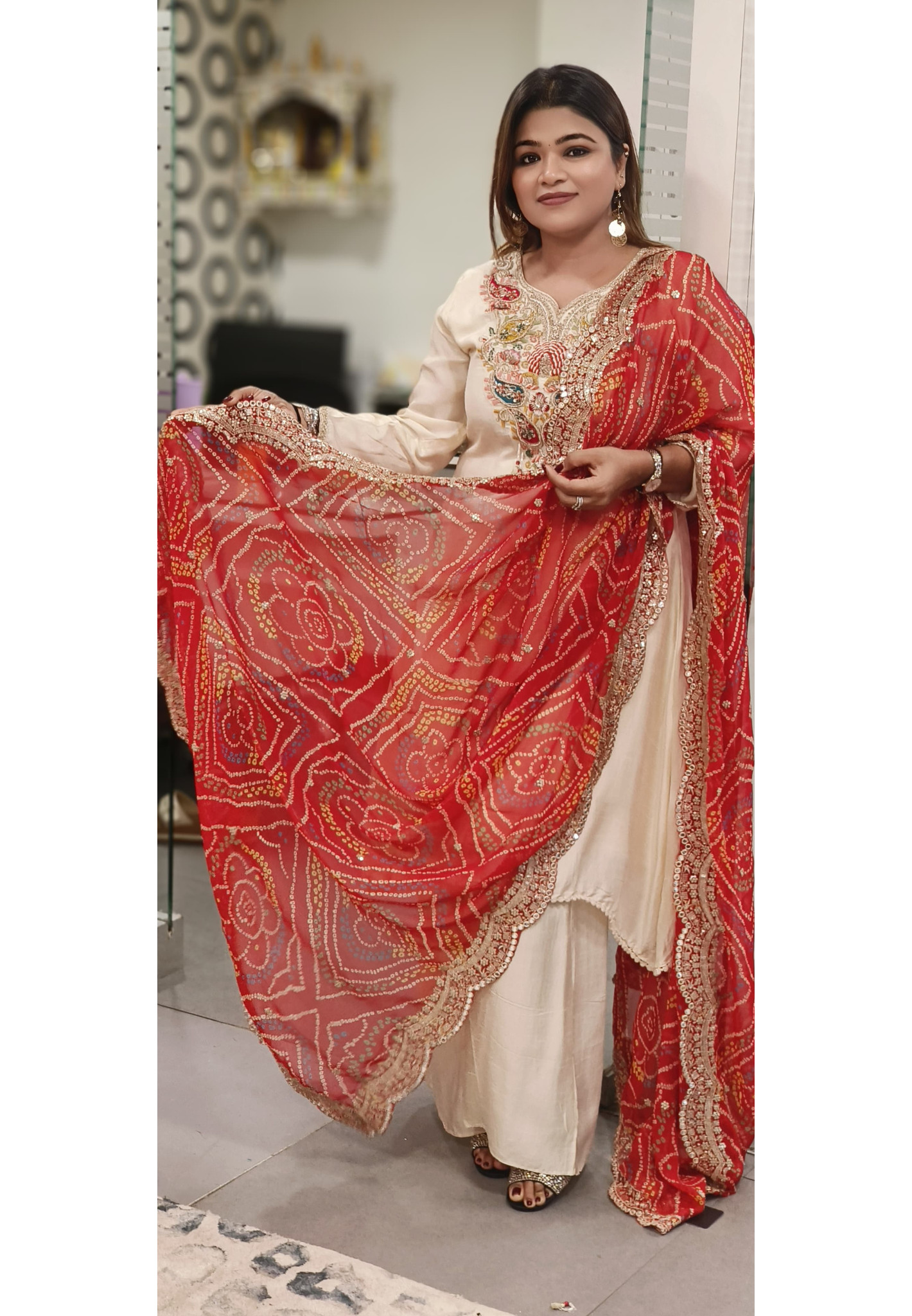 Georgette Printed Gotta Work Border Only Dupatta