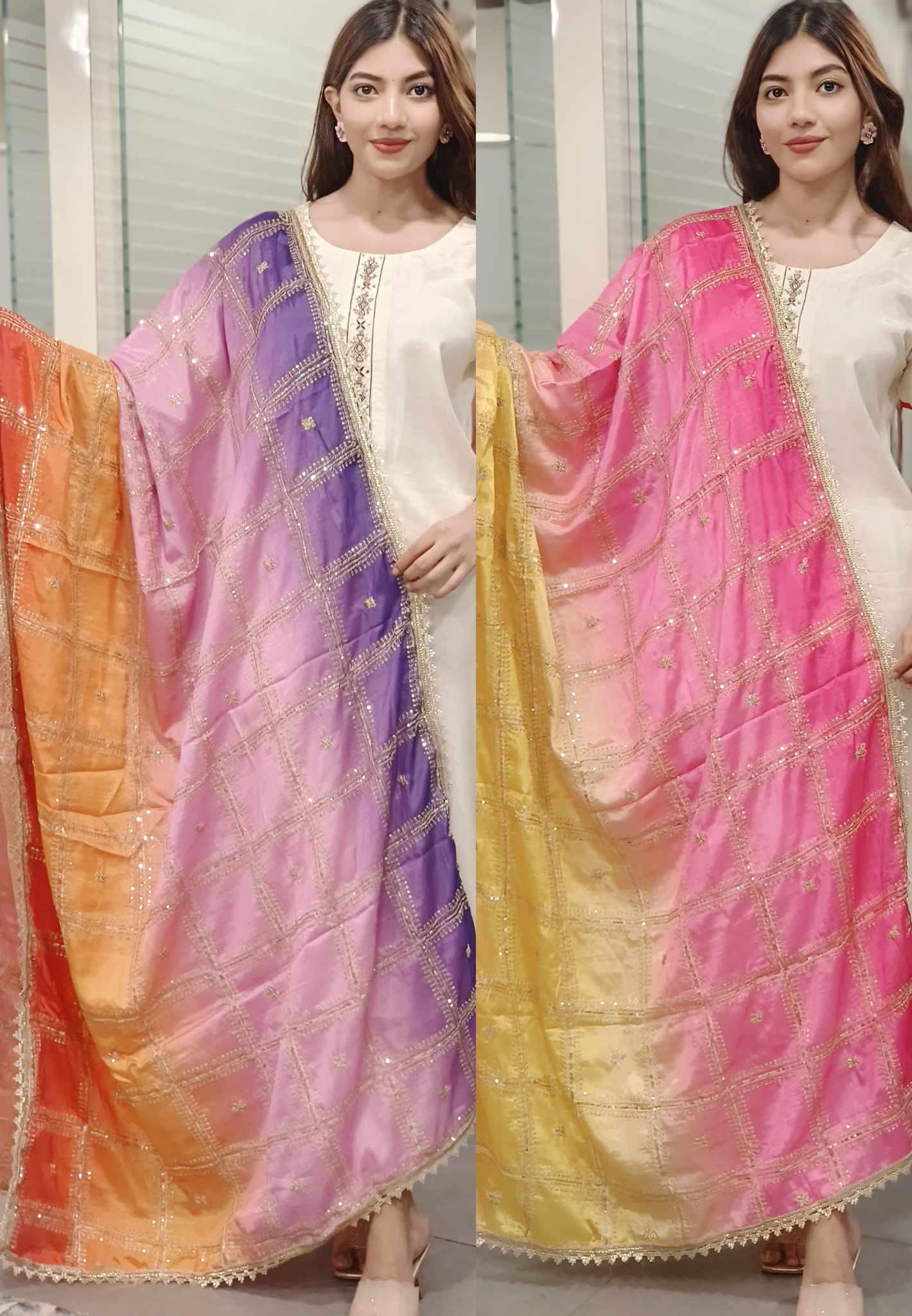 Noor-E-Rang Ombre Silk Dupatta
