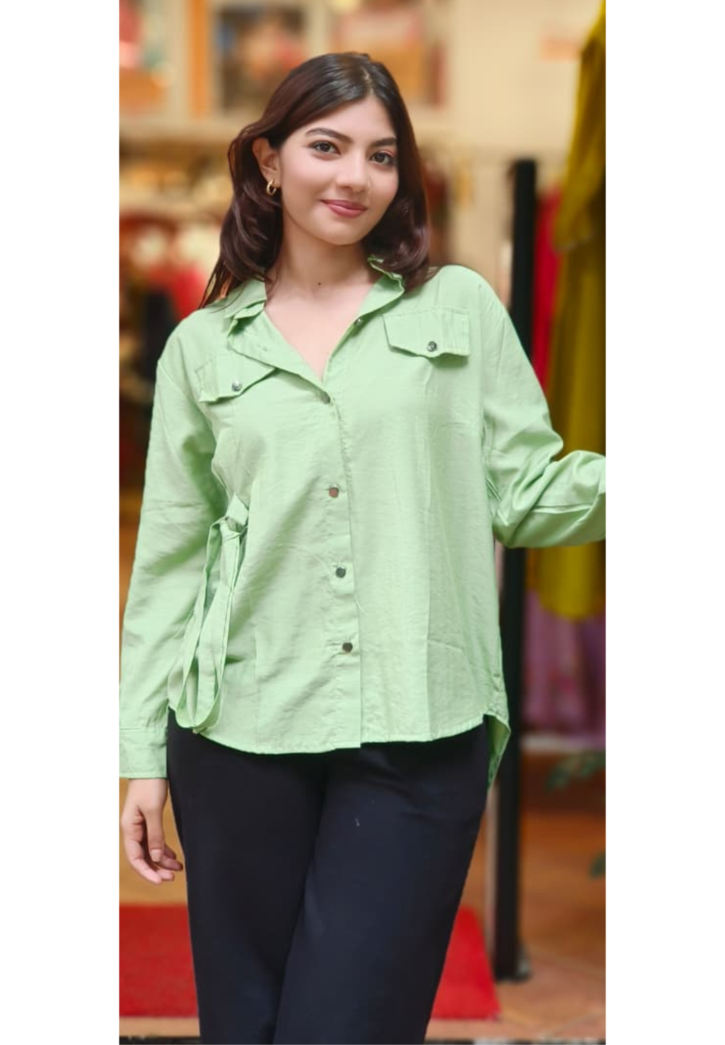 Evergreen Breeze Collared With Pocket Shirt