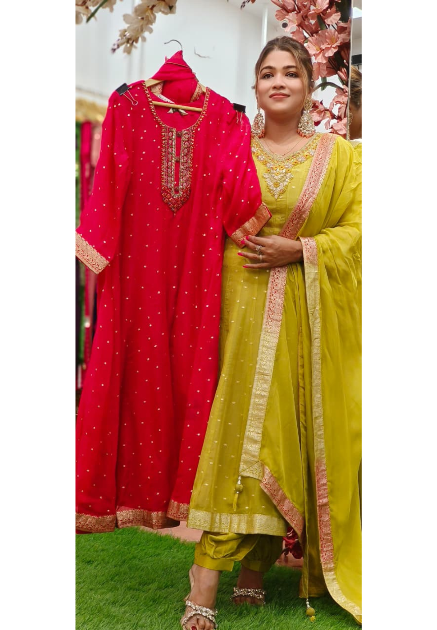 Zardosi Handwork With Slight Banarasi Touch Anarkali Full Suit Set With Dupatta- 10787, 10788