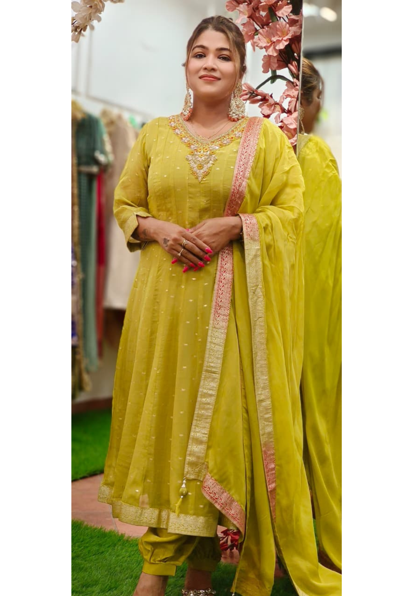 Zardosi Handwork With Slight Banarasi Touch Anarkali Full Suit Set With Dupatta- 10787, 10788