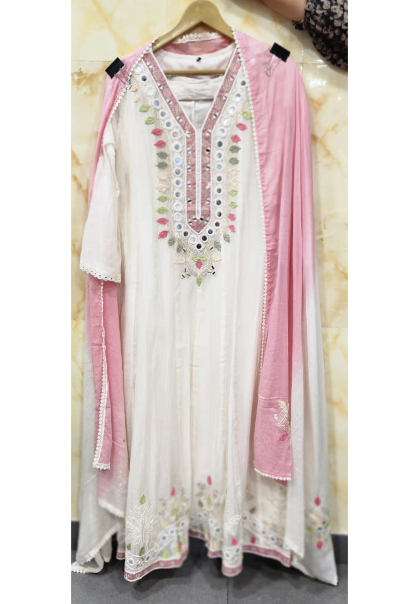Real Mirror Elegant Soft Look Anarkali Full Suit Set With Dupatta- 10786