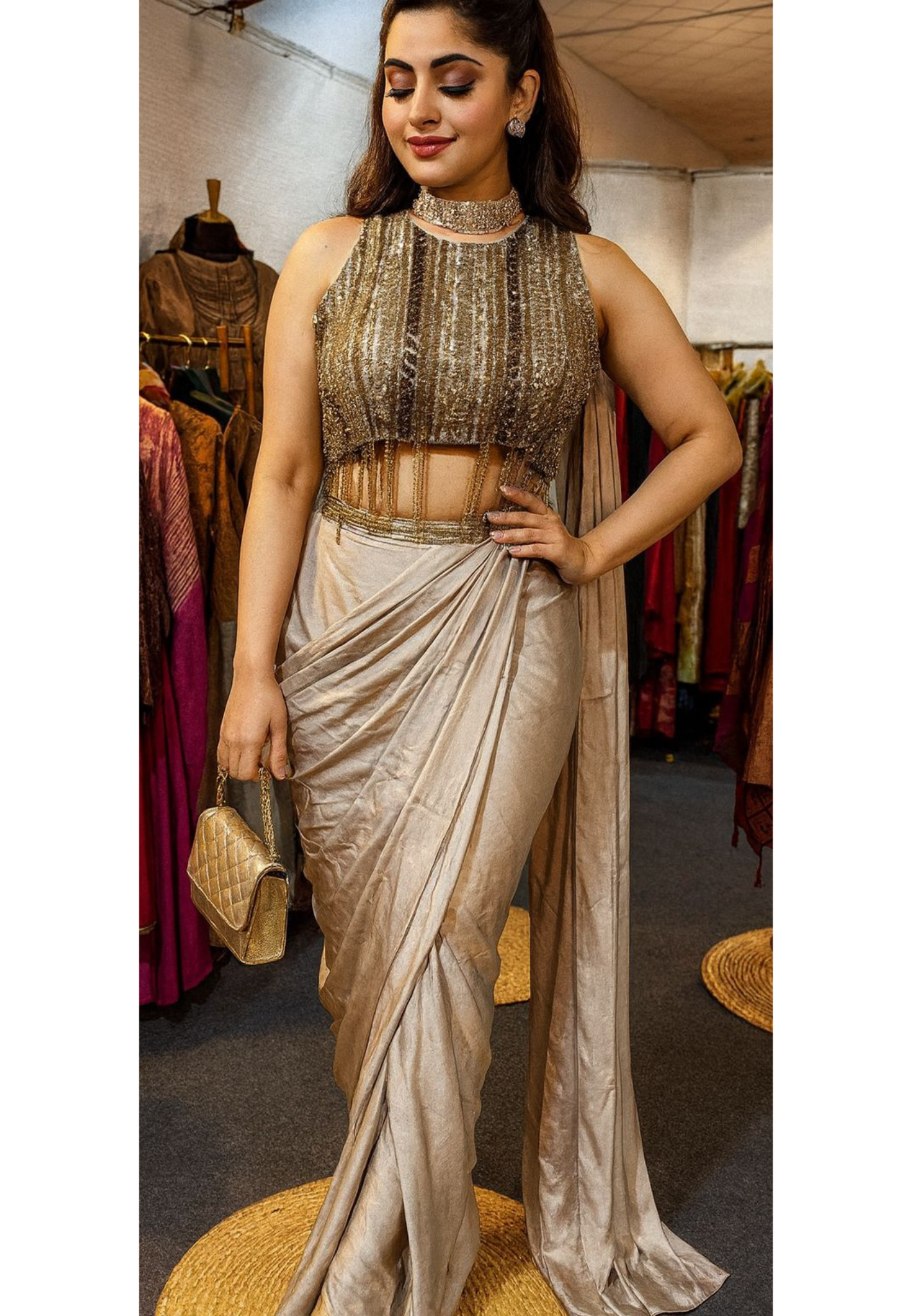 Royal Mirage Starry Night Luxe Sparkled Designer Drape Saree- 11150