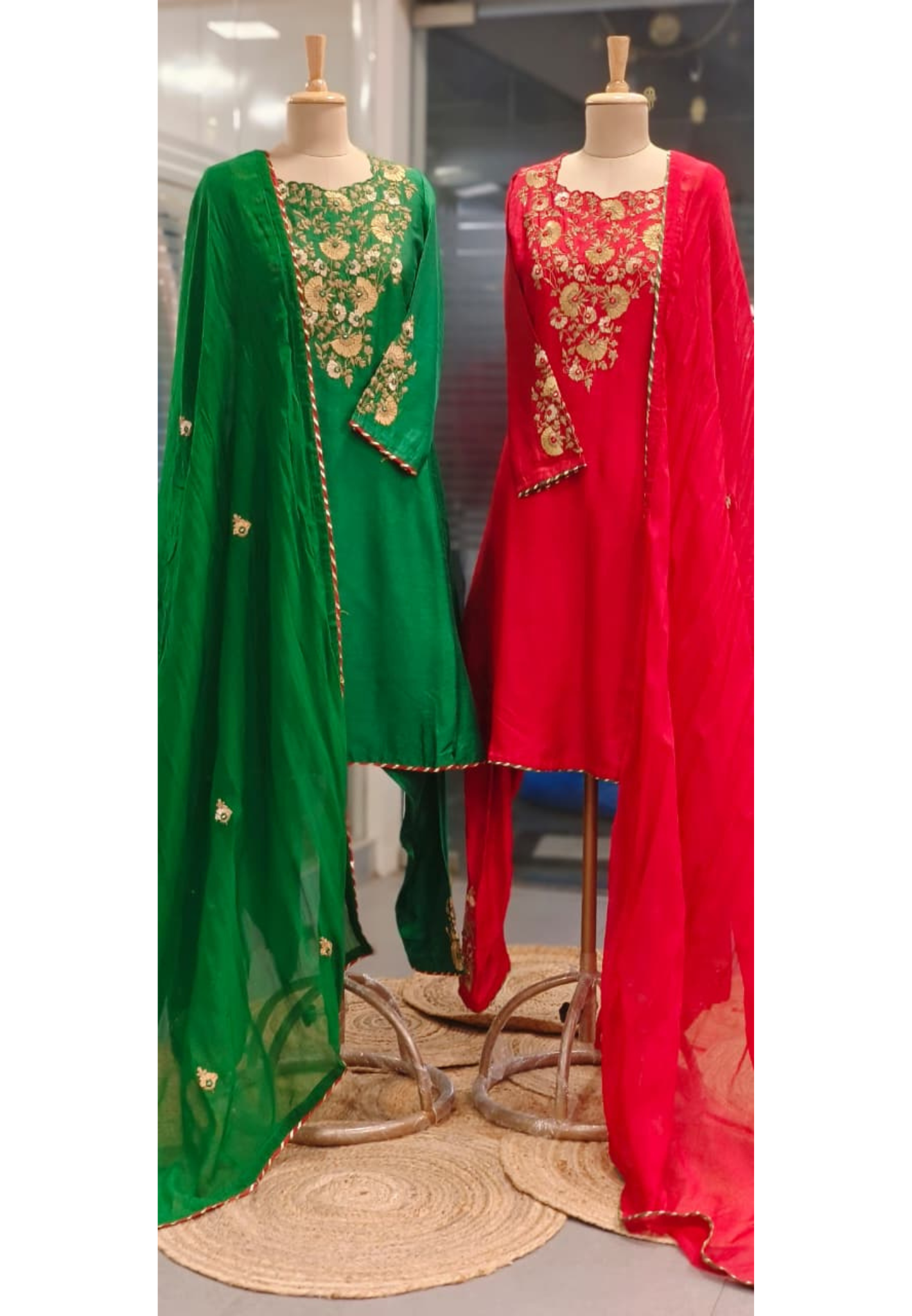 Zardosi Shimmery Thread Embroidered Front Yoke Solid Anarkali Full Suit Set With Dupatta