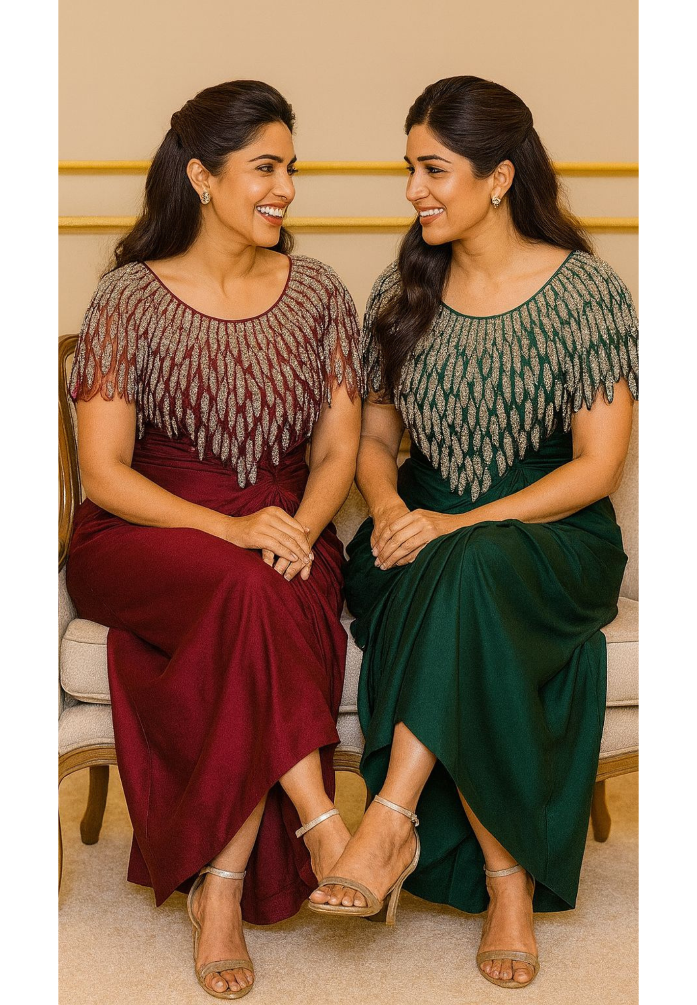 Sequence Placement Heavy Handwork Cape With Buster & Drape Skirt- 11289