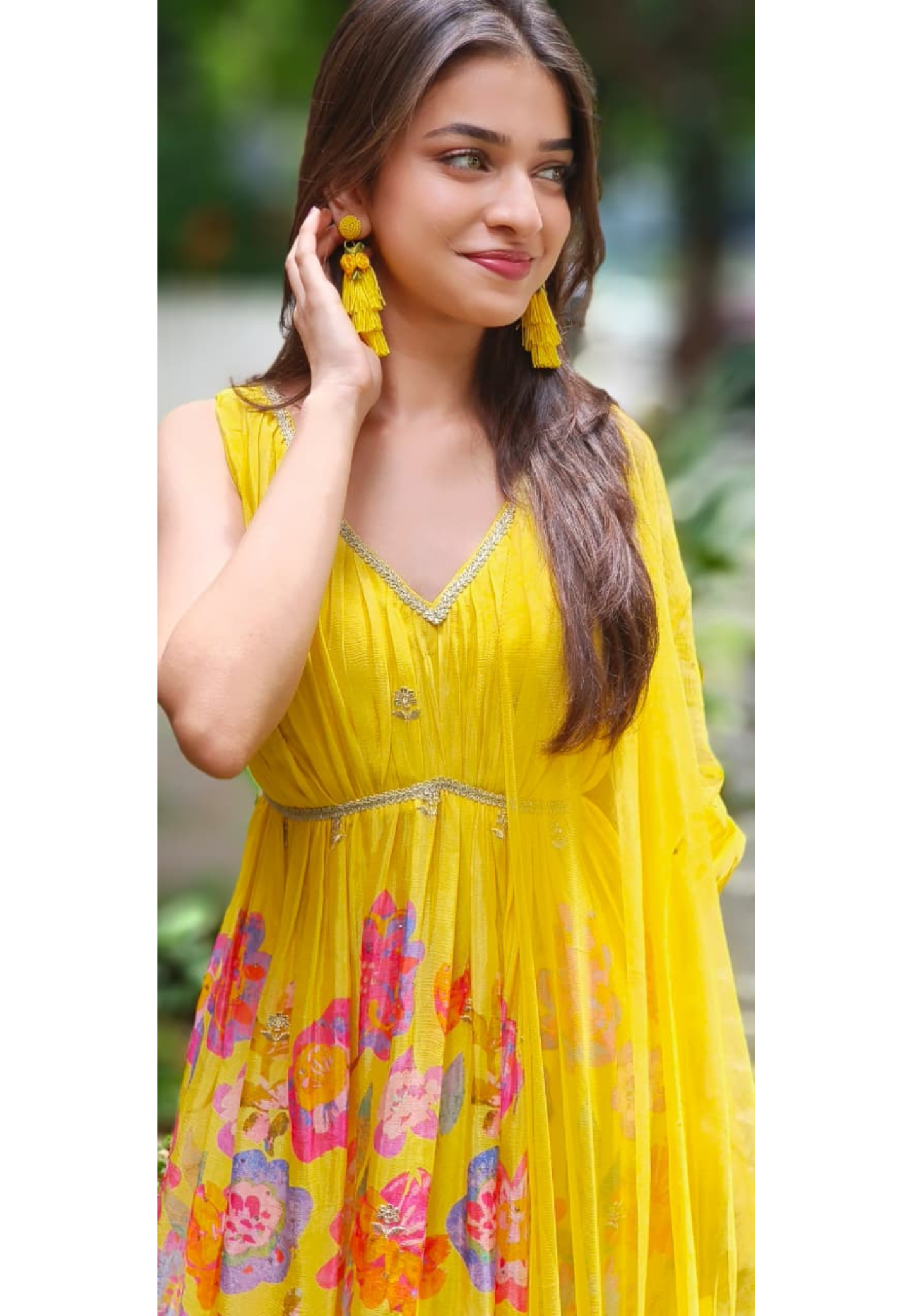 Very Flared Radiant Floral Grace Short Kurta With Sharara Bottom & Netted Dupatta (DISPATCHING AFTER 25 DAYS ON ORDERS EXCEPT FOR 38 SIZE)