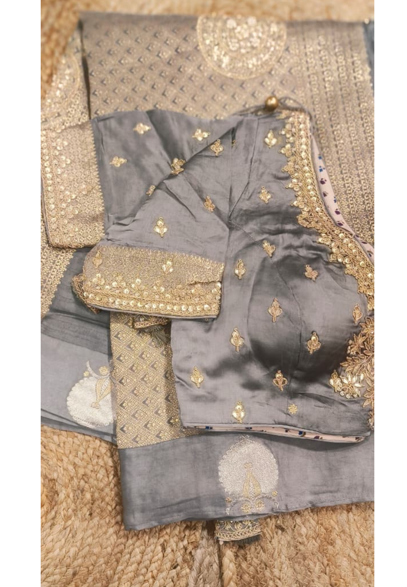 English Tone Brocade Pallu Ready To Wear Designer Saree