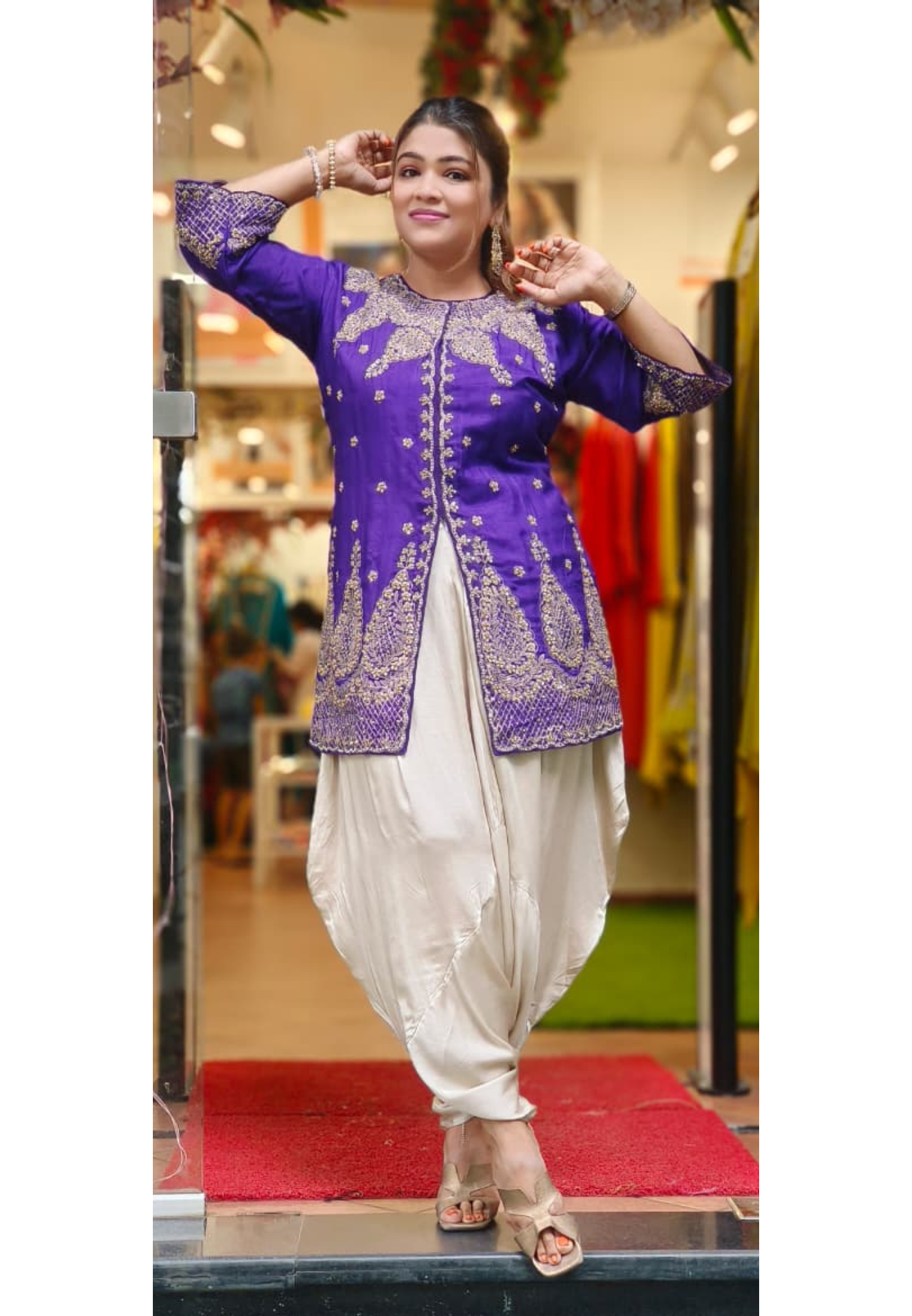 Very Stylish Designer Zardosi Work Short Kurta With Harem Bottom- 11623, 11622