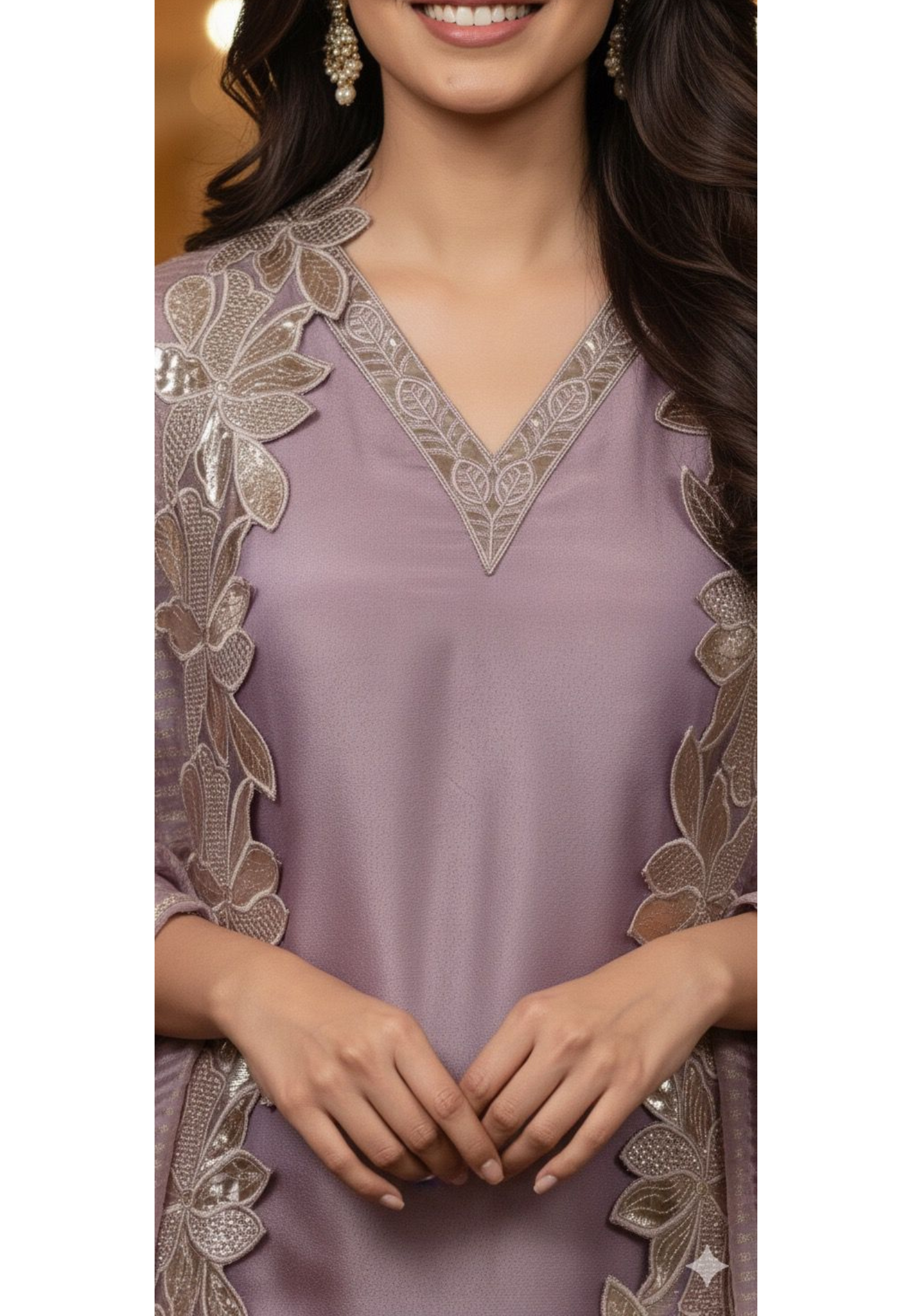 Graceful Leather Flower Work Shimmery Full Suit Set With Cut Work Dupatta In Tissue Fabric- 11666