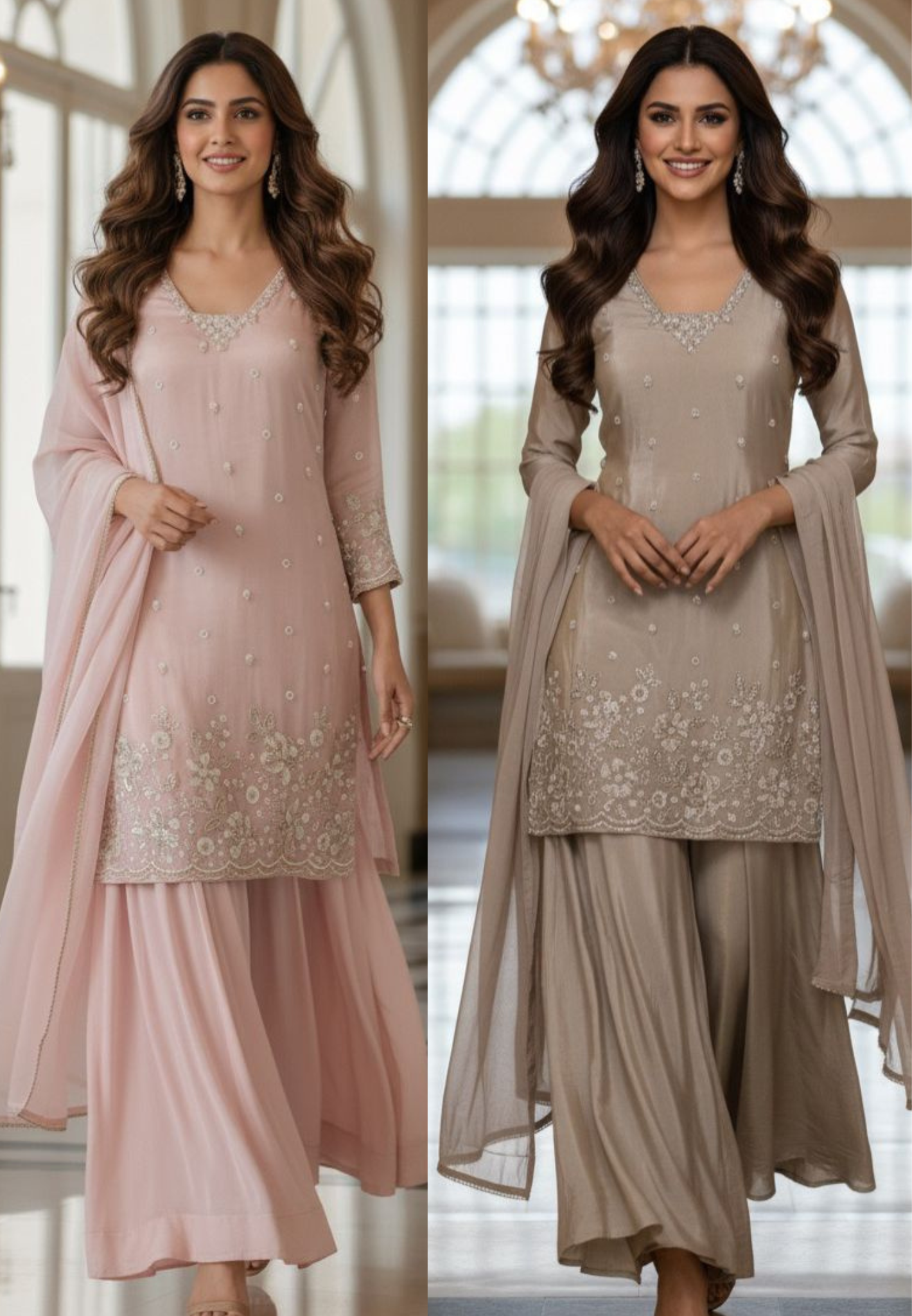 Premium Shimmer Tissue Fabric Partywear Kurta With Elegant Cut Dana Sequin Embroidery Kurta With Loose Bottom Full Suit Set-12128,27