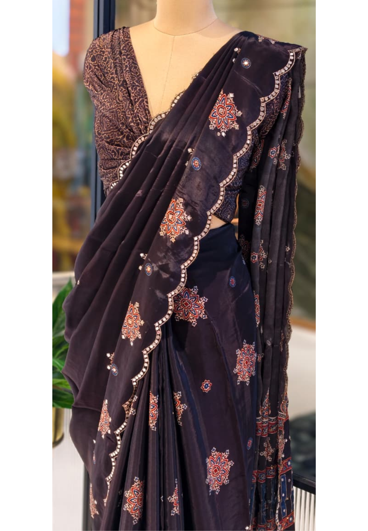 Royal Intricate Motifs Rich Pallu Designer Saree With Unstitched Blouse- 13345