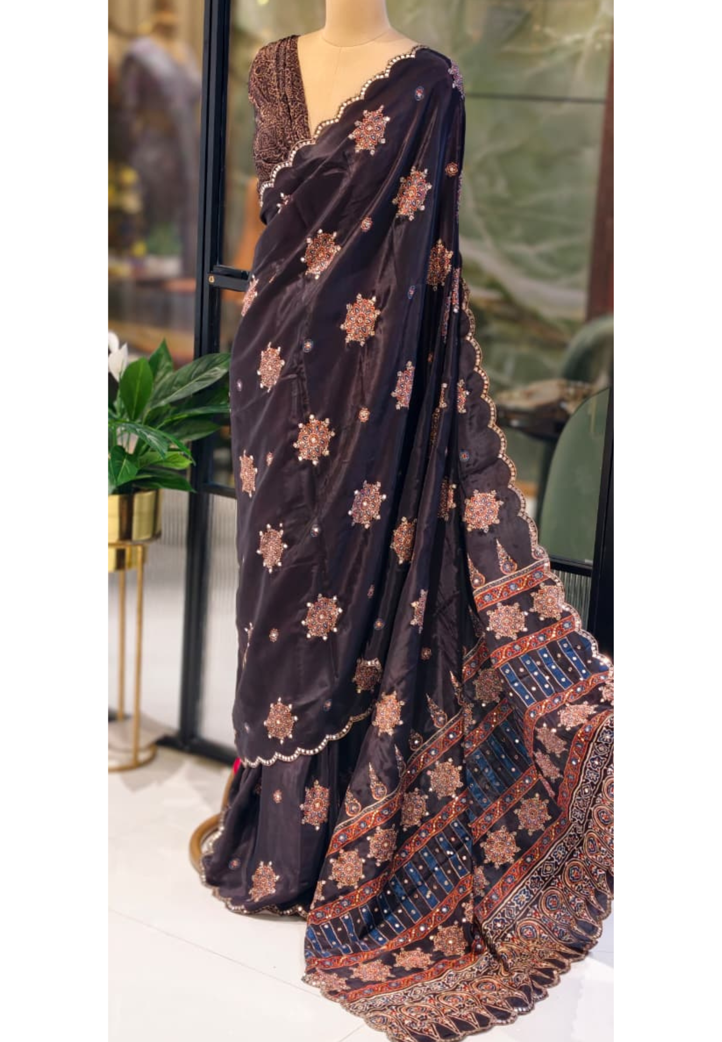 Royal Intricate Motifs Rich Pallu Designer Saree With Unstitched Blouse- 13345