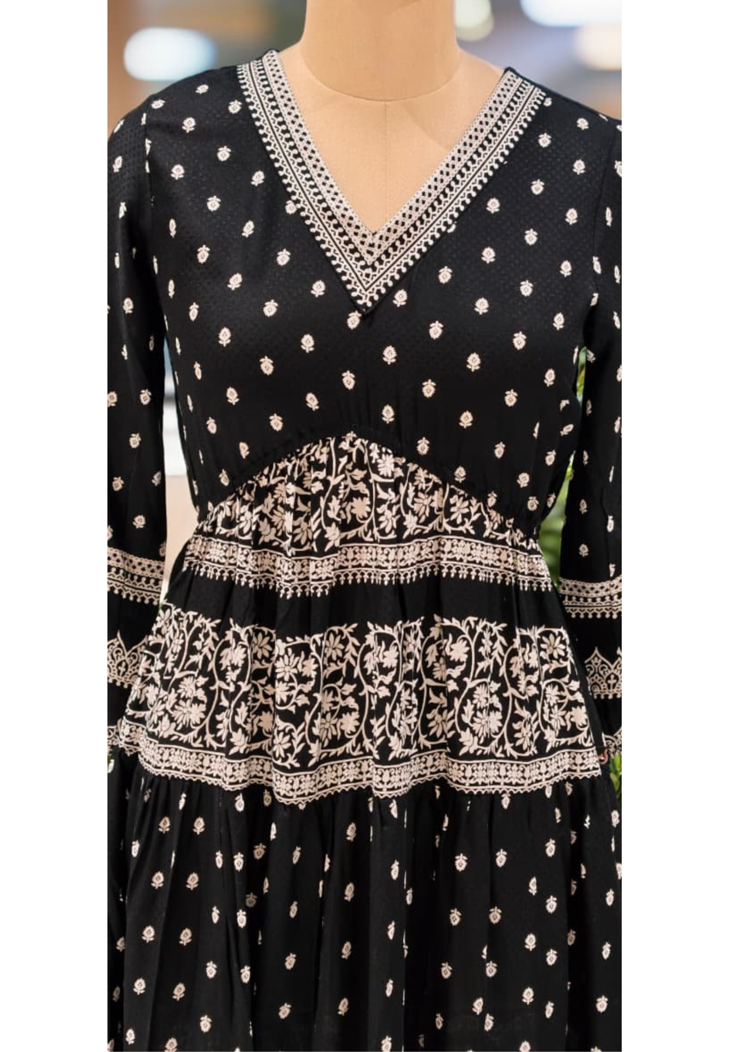 Midnight Glam Flared Structured Casual Wear Frock- 13516