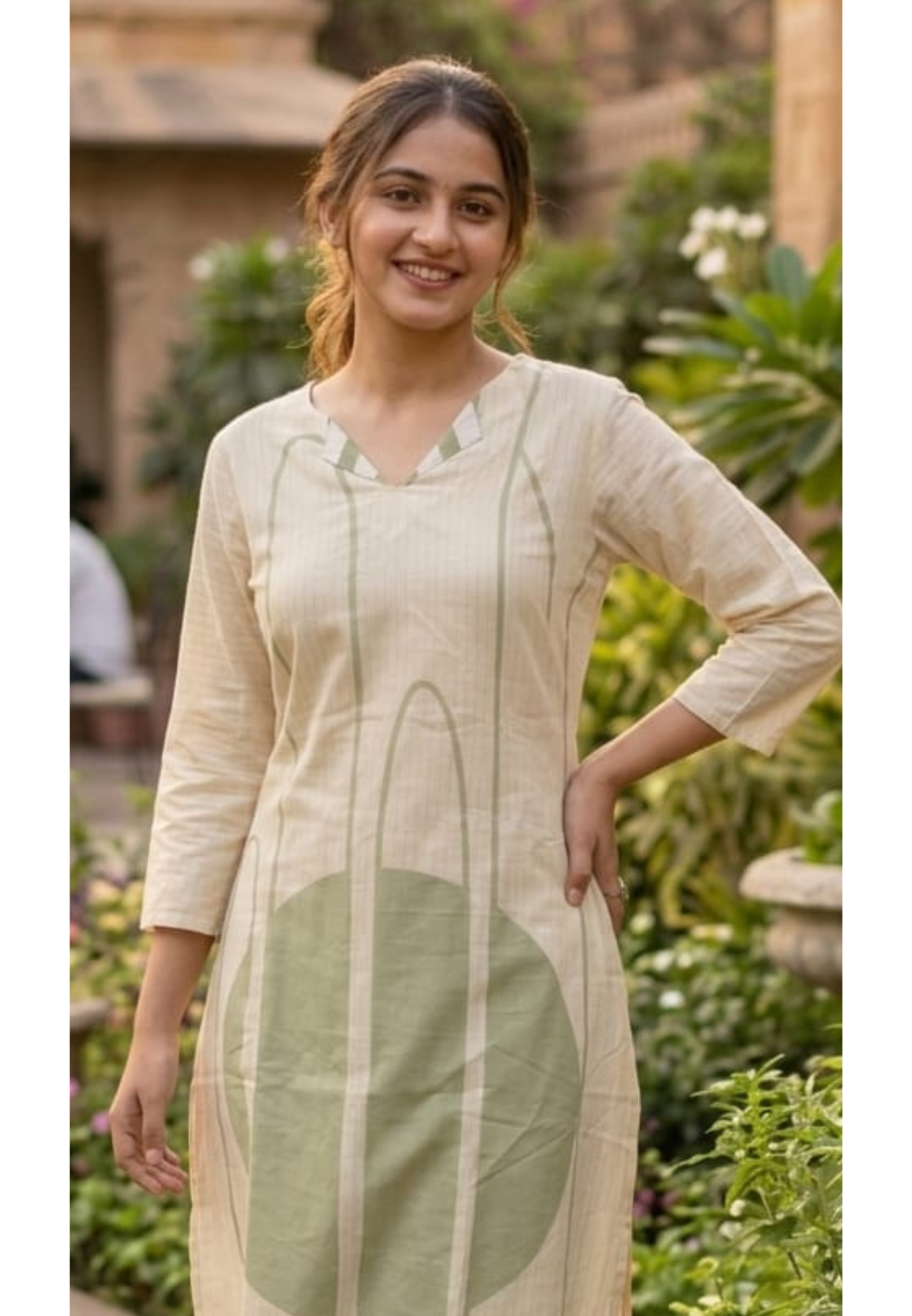 Mossaic Striped Print Premium Mul-Cotton Summer Friendly Kurta Pant Set- 14133 RB146