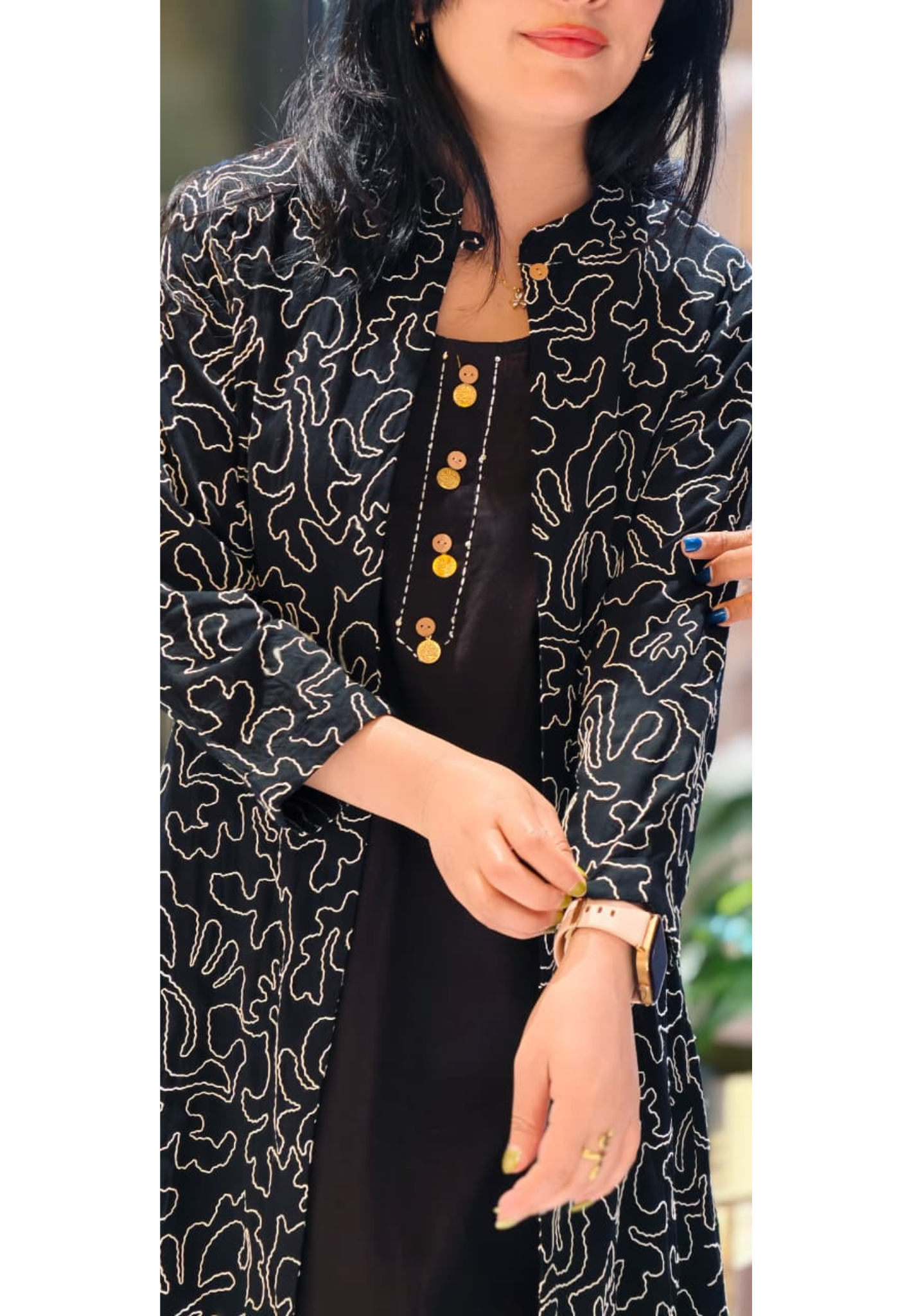 Very Stylish Weavin Thread Embroidered Look Jacket With Kurta Pant Set In Cotton Fabric-14272 RB195