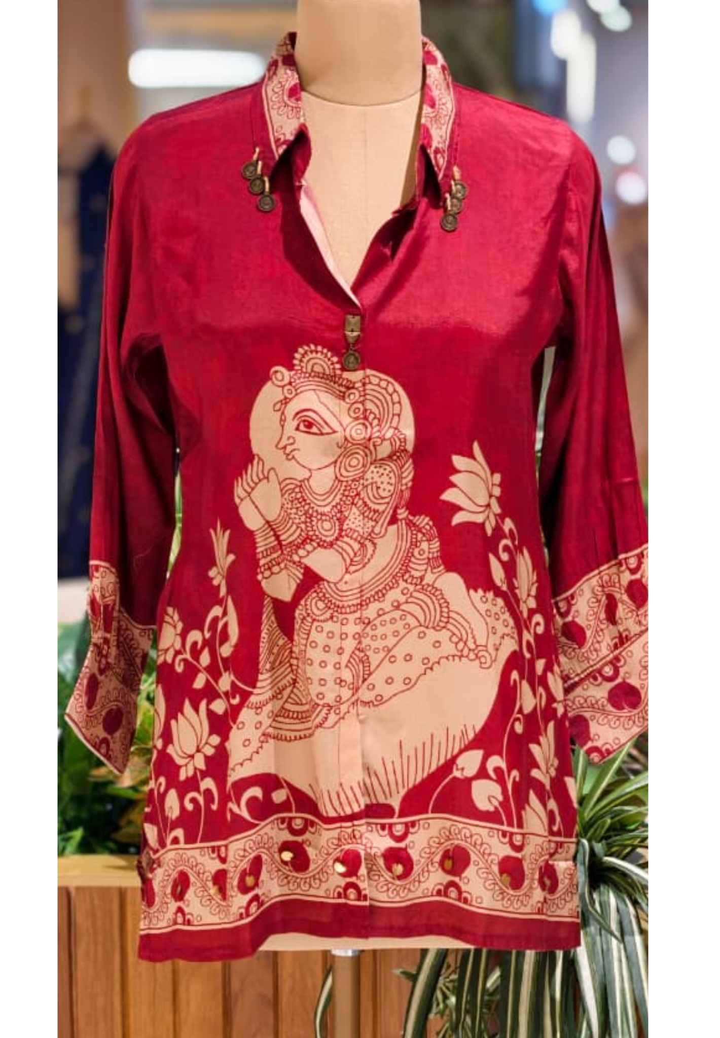 Artstian Goddes Inspired Motif Light Weight Casual Muslin Kurti Only-14383 RB246