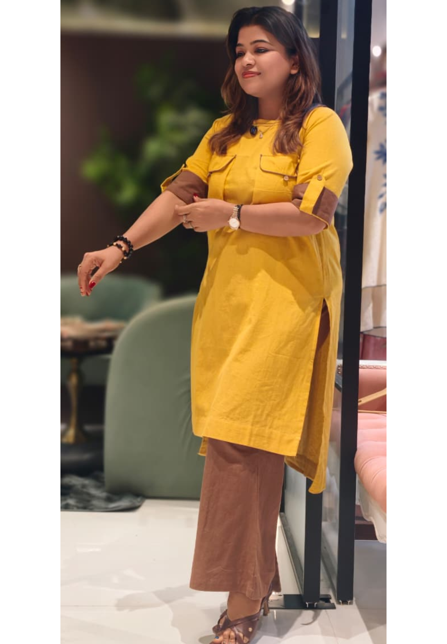 Buttoned Box Pocket Solid Straight Cut Cotton Co-Ord Set- 13224