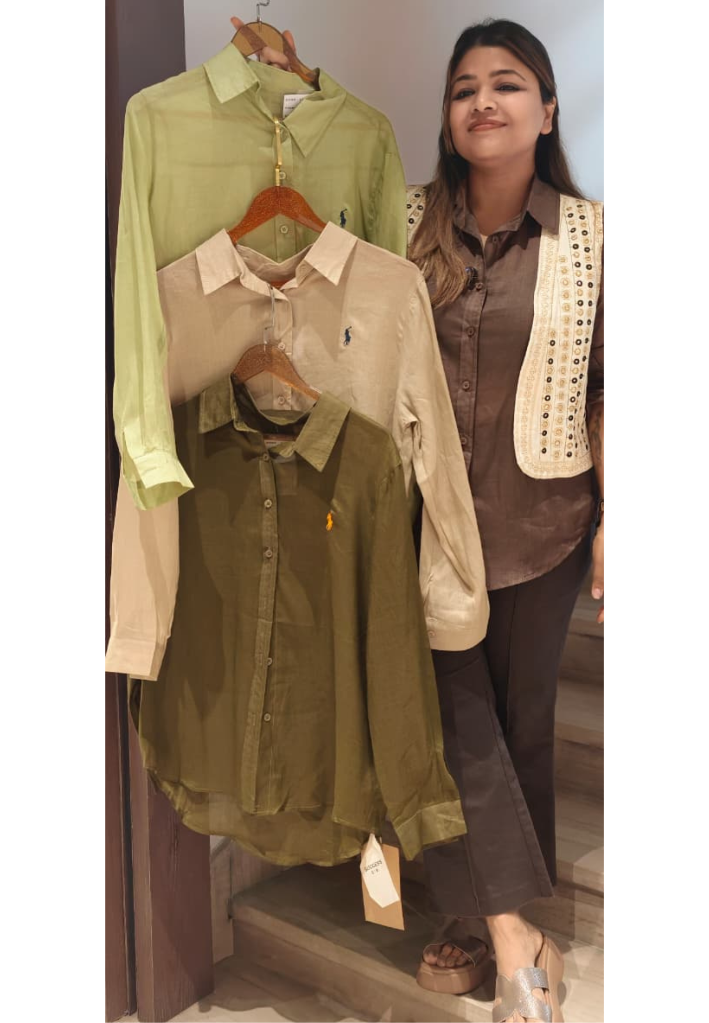 Pure Linen Solid Shade Collared Imported Casual Shirt- 15442