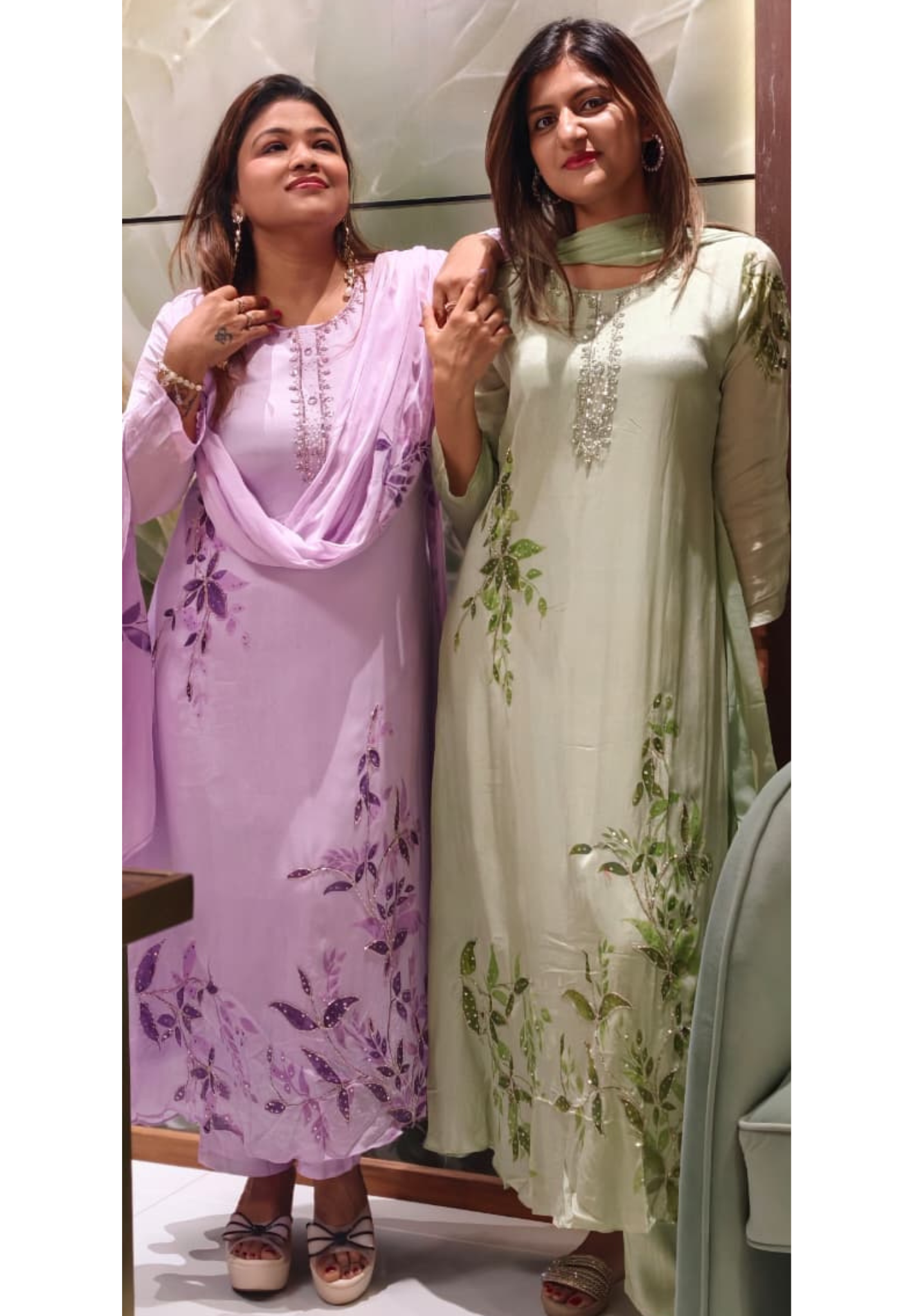 Elegant Digital Graceful Prints Pastel Shade Chinon Full Suit Set With Dupatta- 15952, 15938
