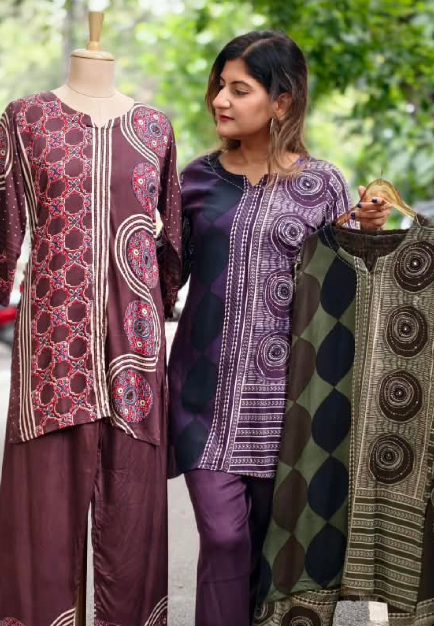 Stylish Slub Cotton Co-Ord Set With Minimal Ethnic Assymmetric Prints- 15955