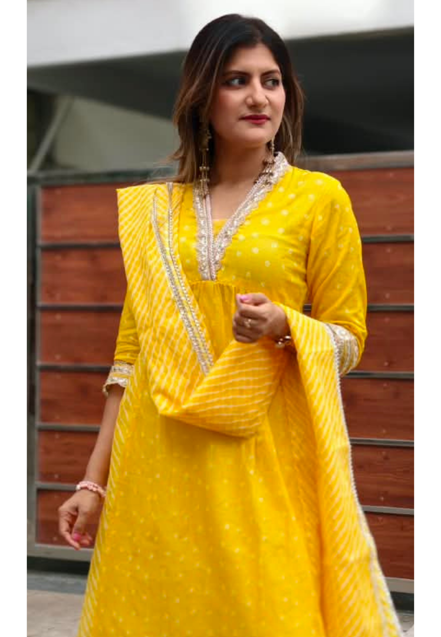 Summer Grace Fresh Yellow Vibe Kota Doria A-Line Full Suit Set With Dupatta- 16134