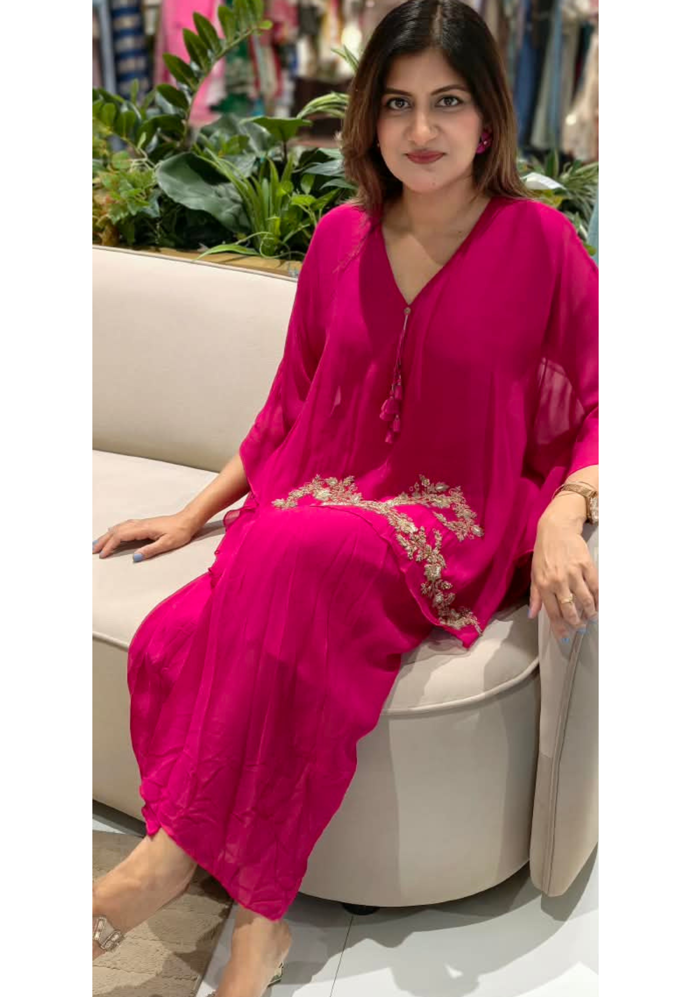 Fine Intricate Embroidery Modest Premium Indo-Wear With Oversized Top & Dhoti Skirt- 16106