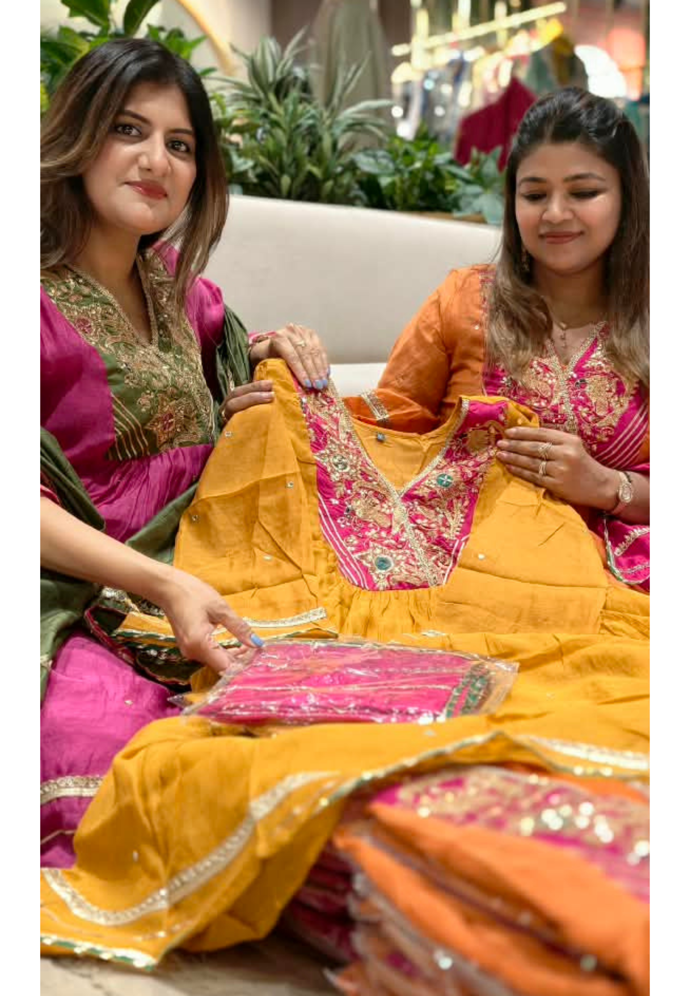 Festive Elegance Banarasi Mul-Chanderi A-Line Full Suit Set With Premium Zardosi Real Mirror Work- 16242