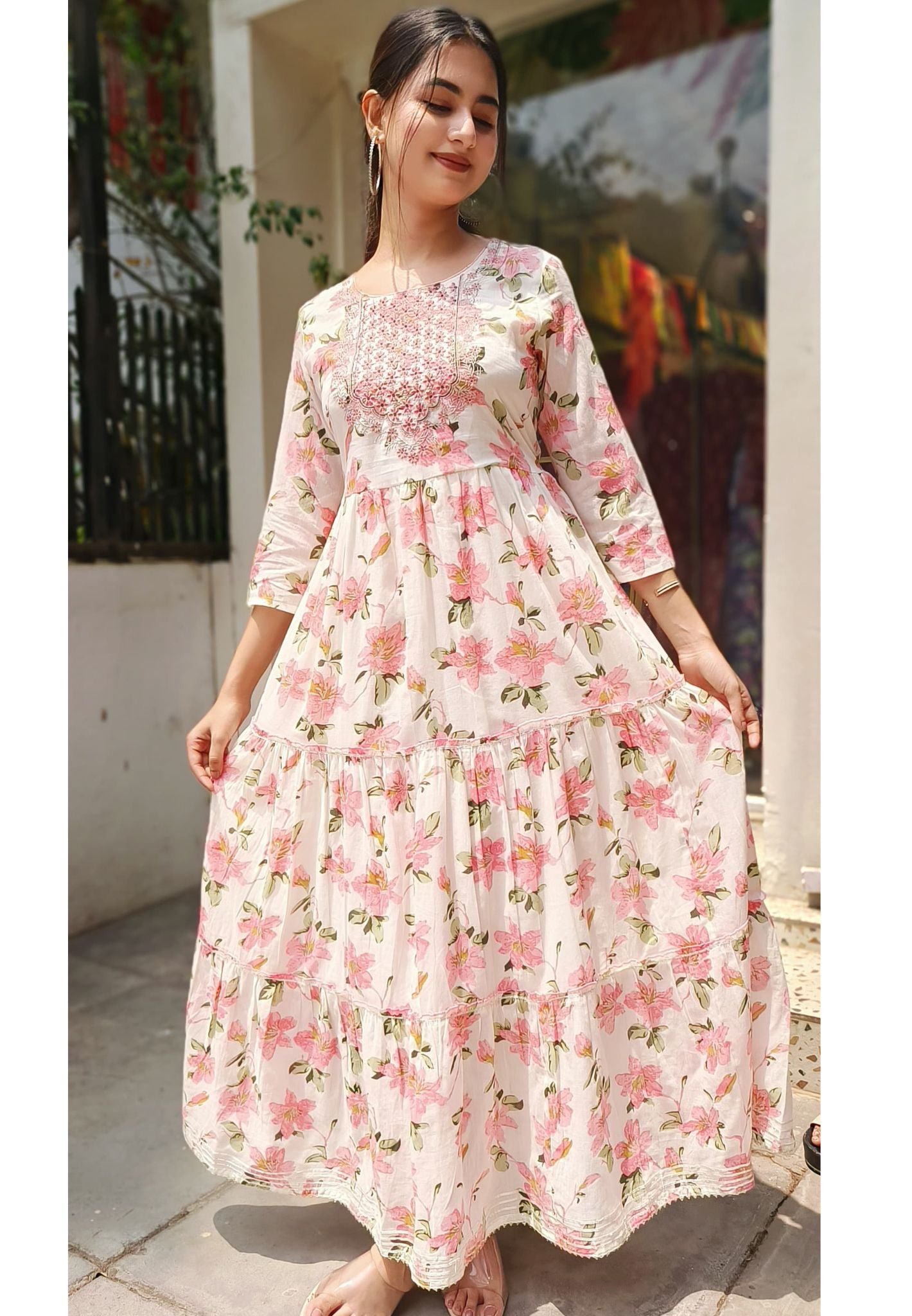 Latest) Party Wear Simple Gown For Girls With Heavy Work