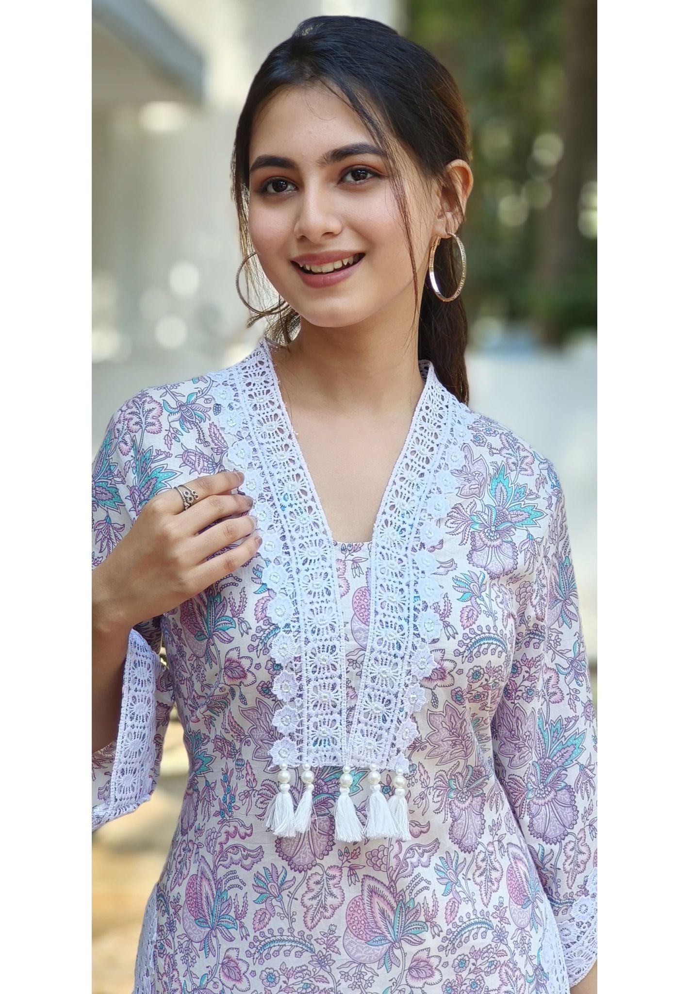 Cotton thread Embroidered Neck floral Print Full Set 04227-04579