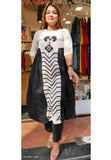 Stylish thread embroidery flex cotton indowestern A-line kurta with pant-03988