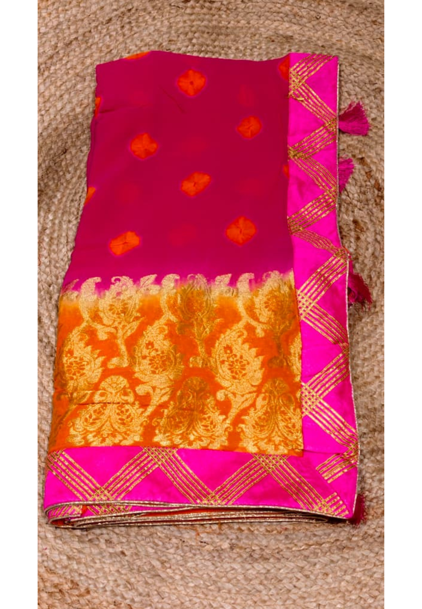 Banarasi Touch With Gotta Patti Work Vibrant Saree With Unstitched Blouse- 15660