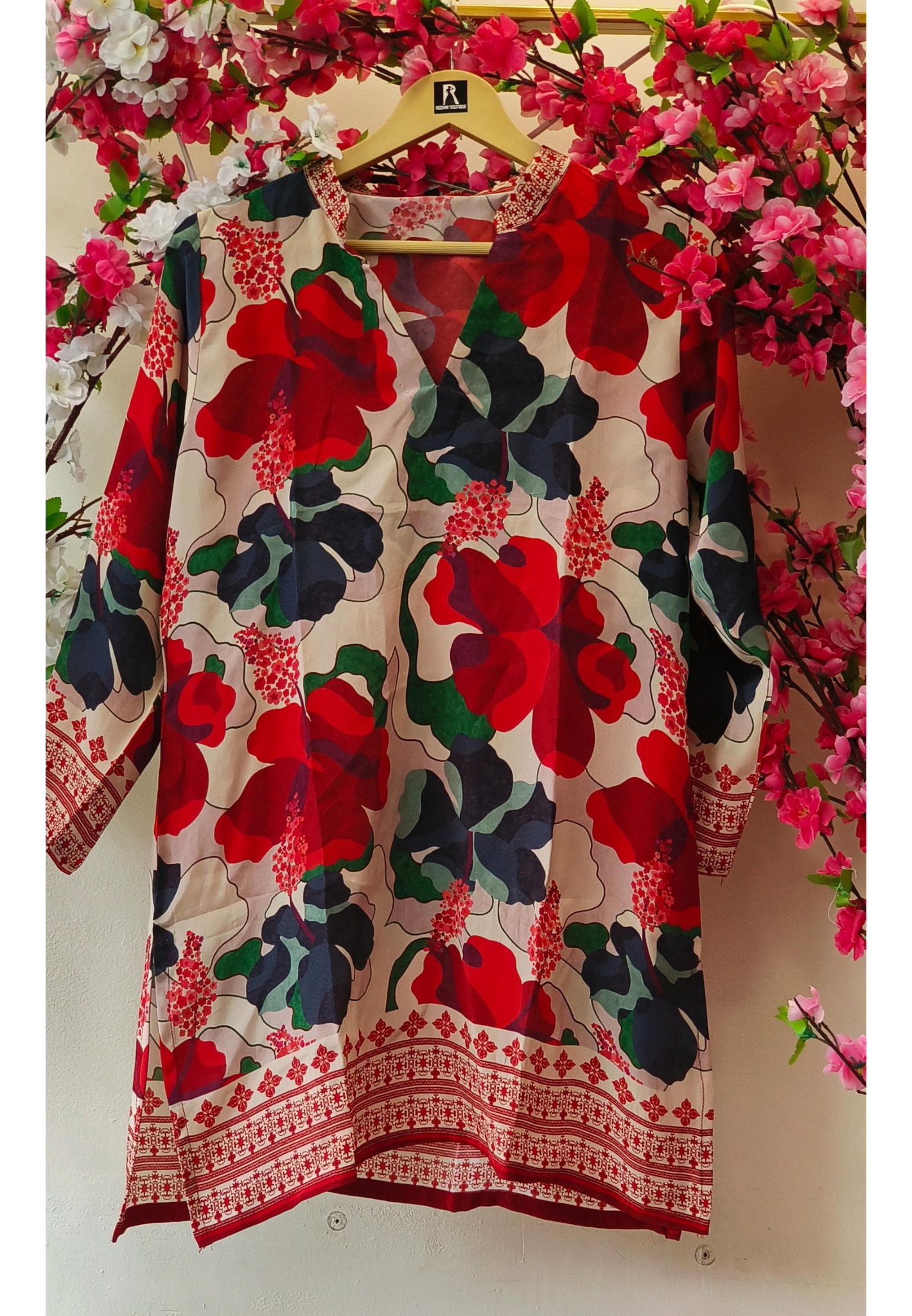 Beautiful floral printed carpe shirt-05797
