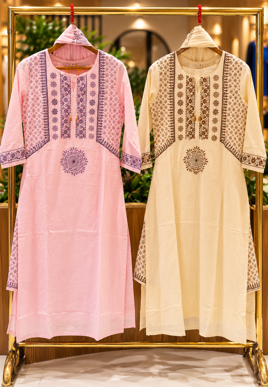 Soft Cotton Full Suit Set with Printed Borders and Matching Bottom With Dupatta- 16795