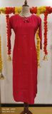 Round neck with dori and embroidery muslin only kurta Lean fit{KURTA-AC-02832}