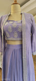 Beautiful embroidered georgette Indo-western Crop top embroidered jacket with chinon plazzo  DRY WASH ONLY 03767