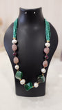 Colourful beads with pearl  Long Necklace